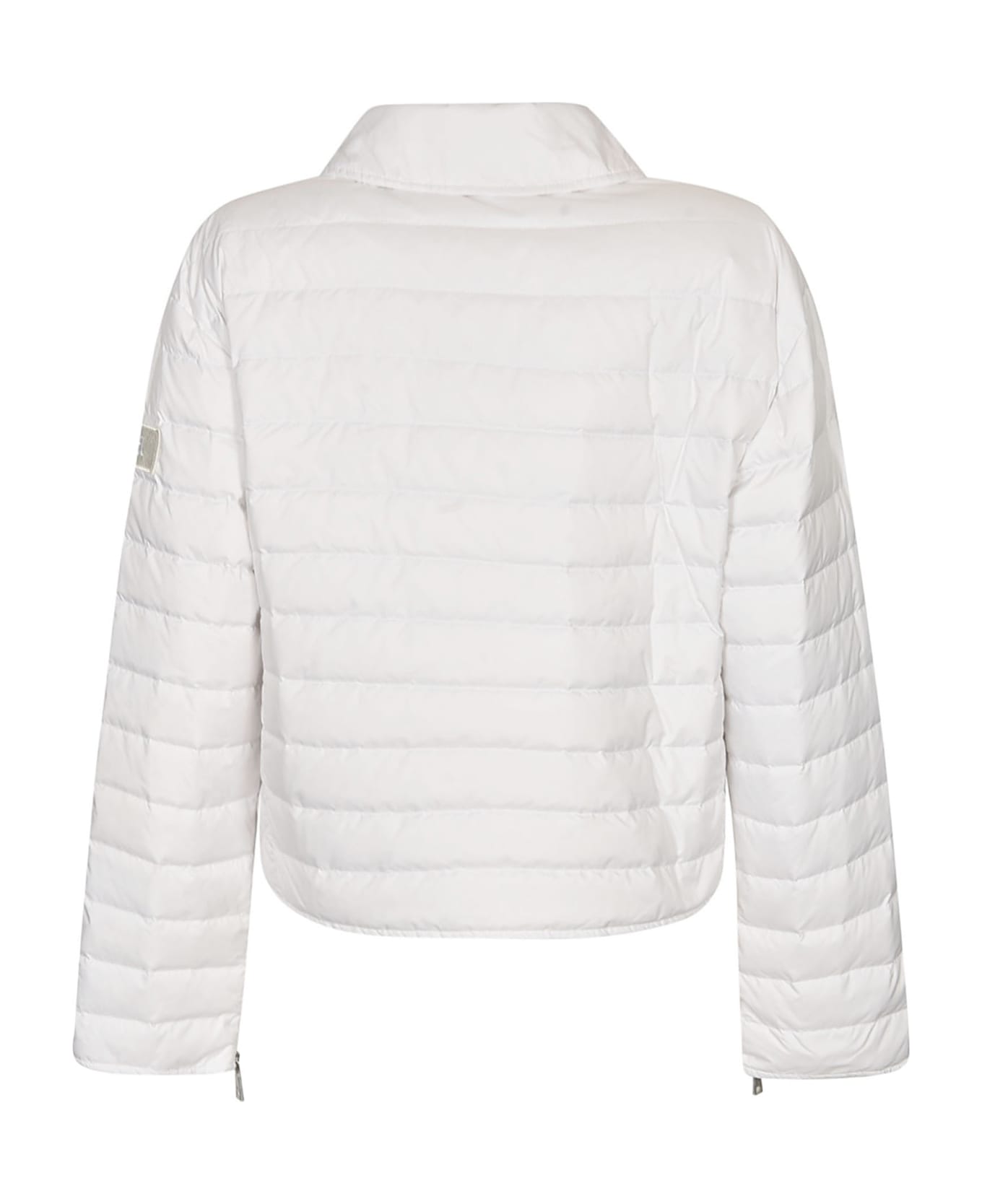 Add Regular Zipped Padded Jacket - White