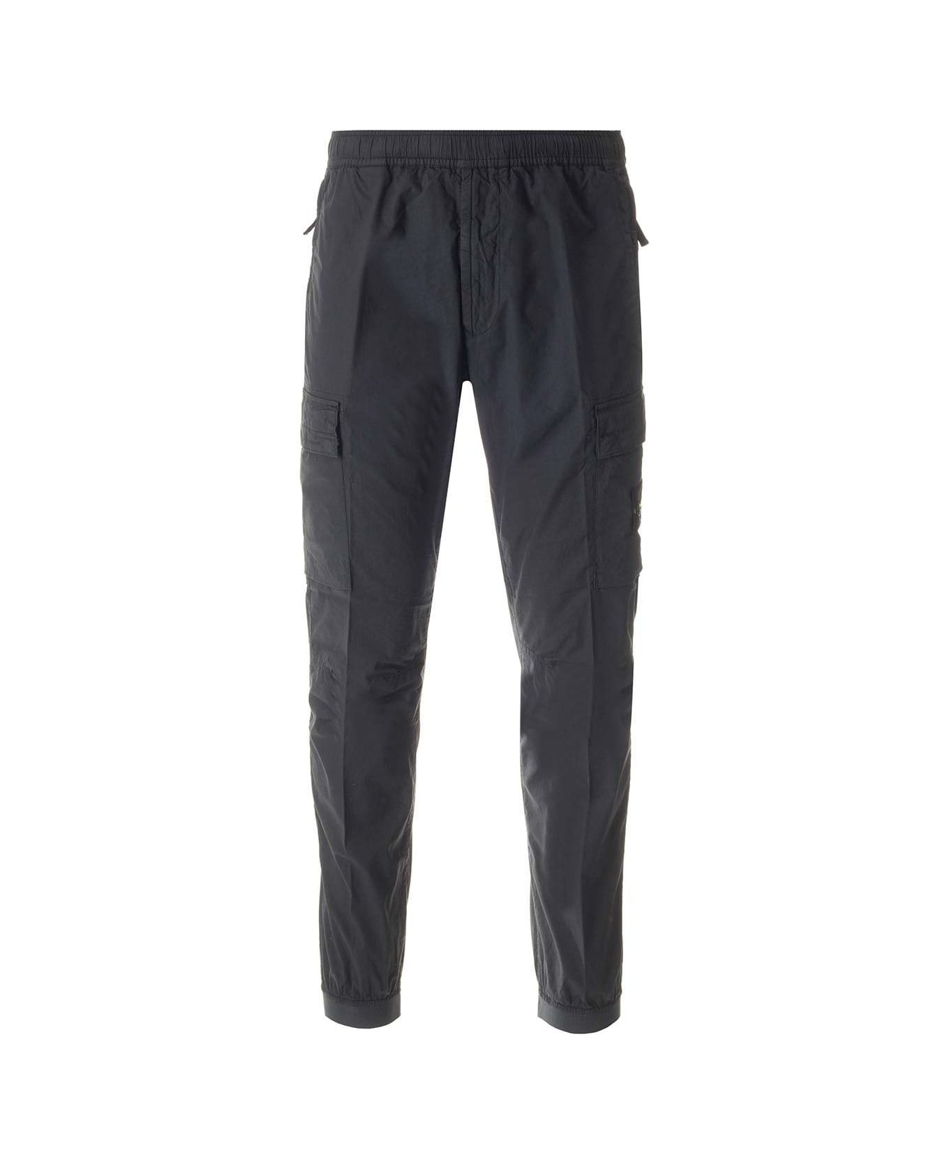Stone Island Cargo Trousers In Stretch Cotton Canvas 31303 - Blue ボトムス