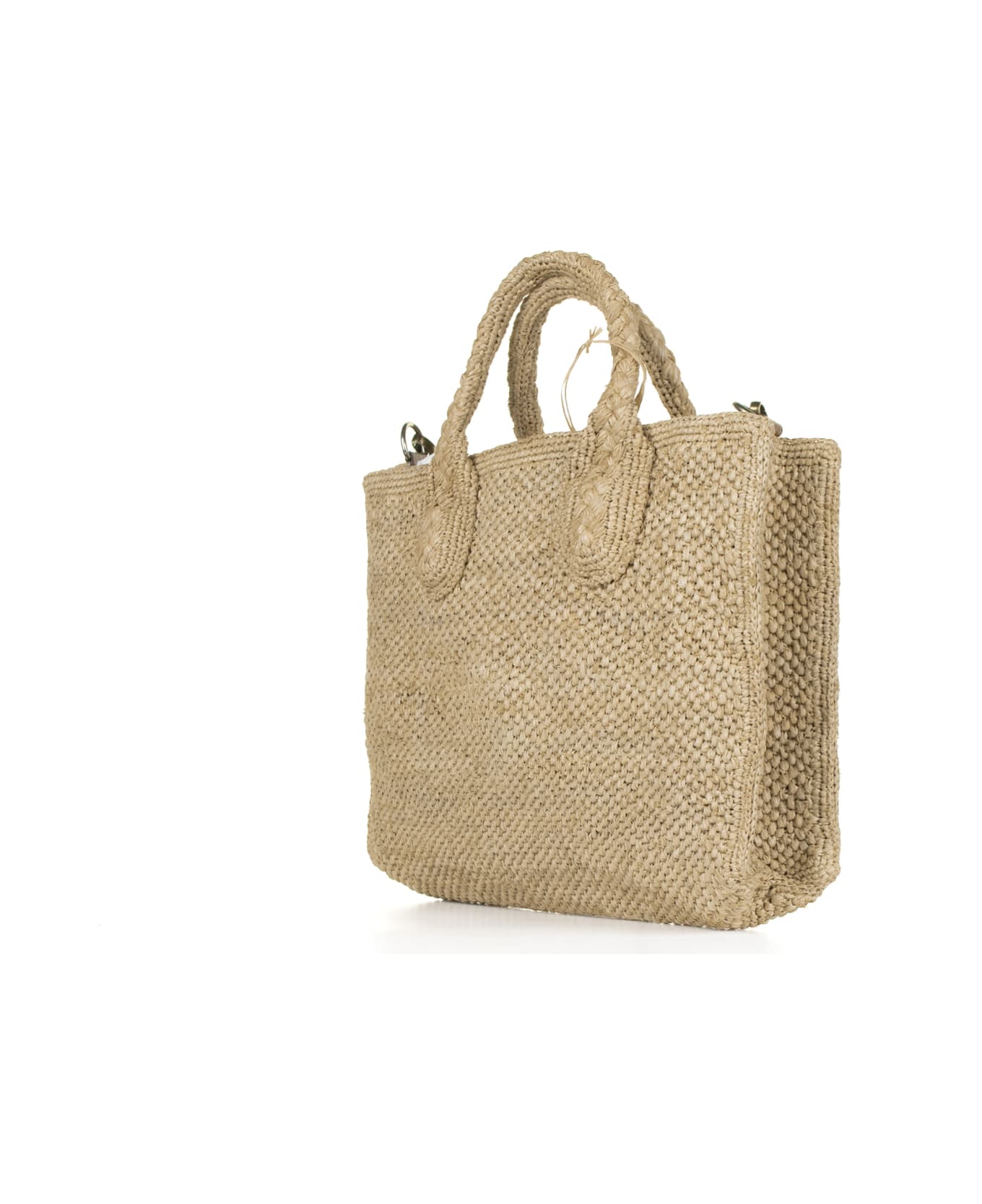 Ibeliv Raffia Shopping Bag With Shoulder Strap - TEA