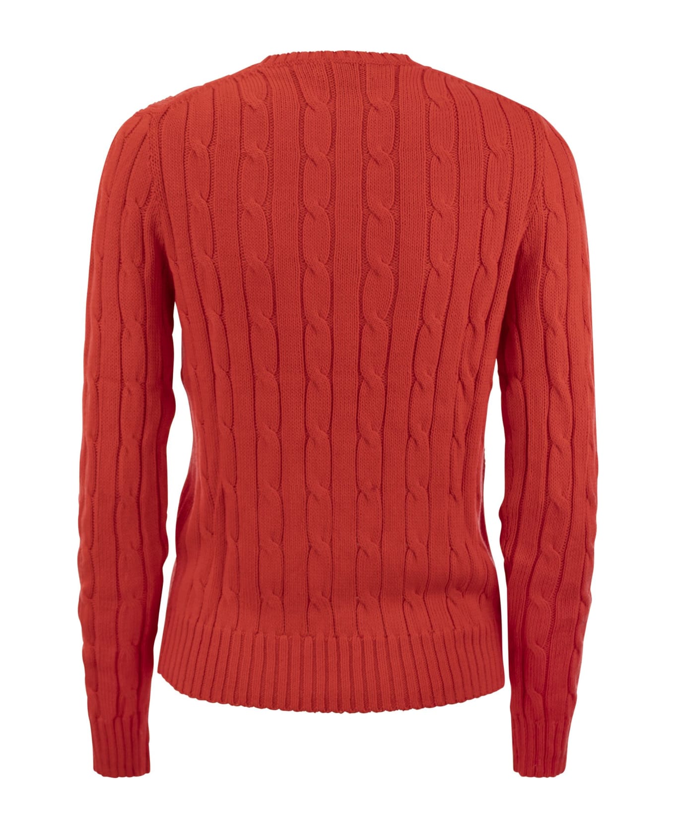 Polo Ralph Lauren Slim-fit Cable Knit Sweater - Red