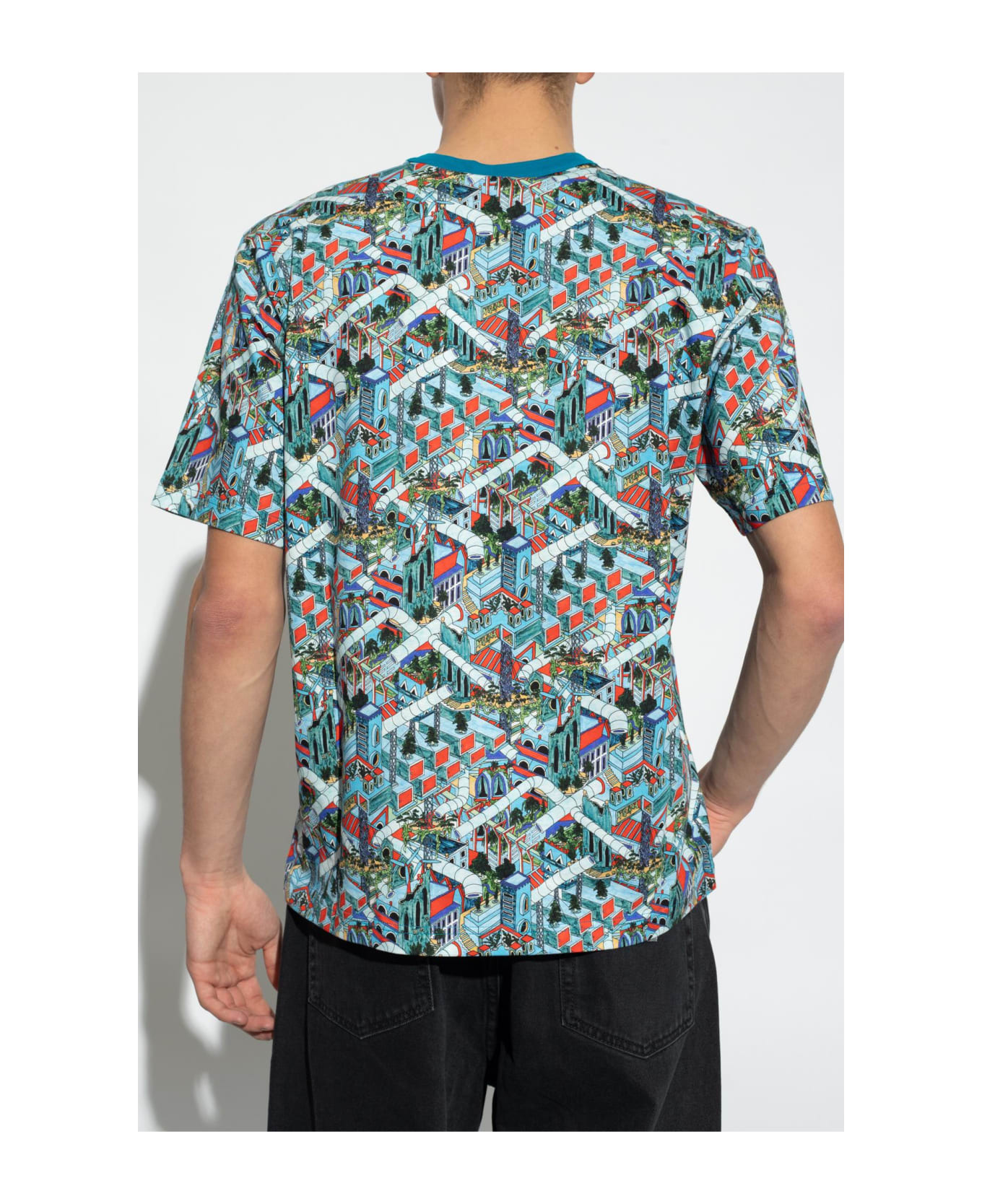 PS by Paul Smith Ps Paul Smith Patterned T-shirt - Blue