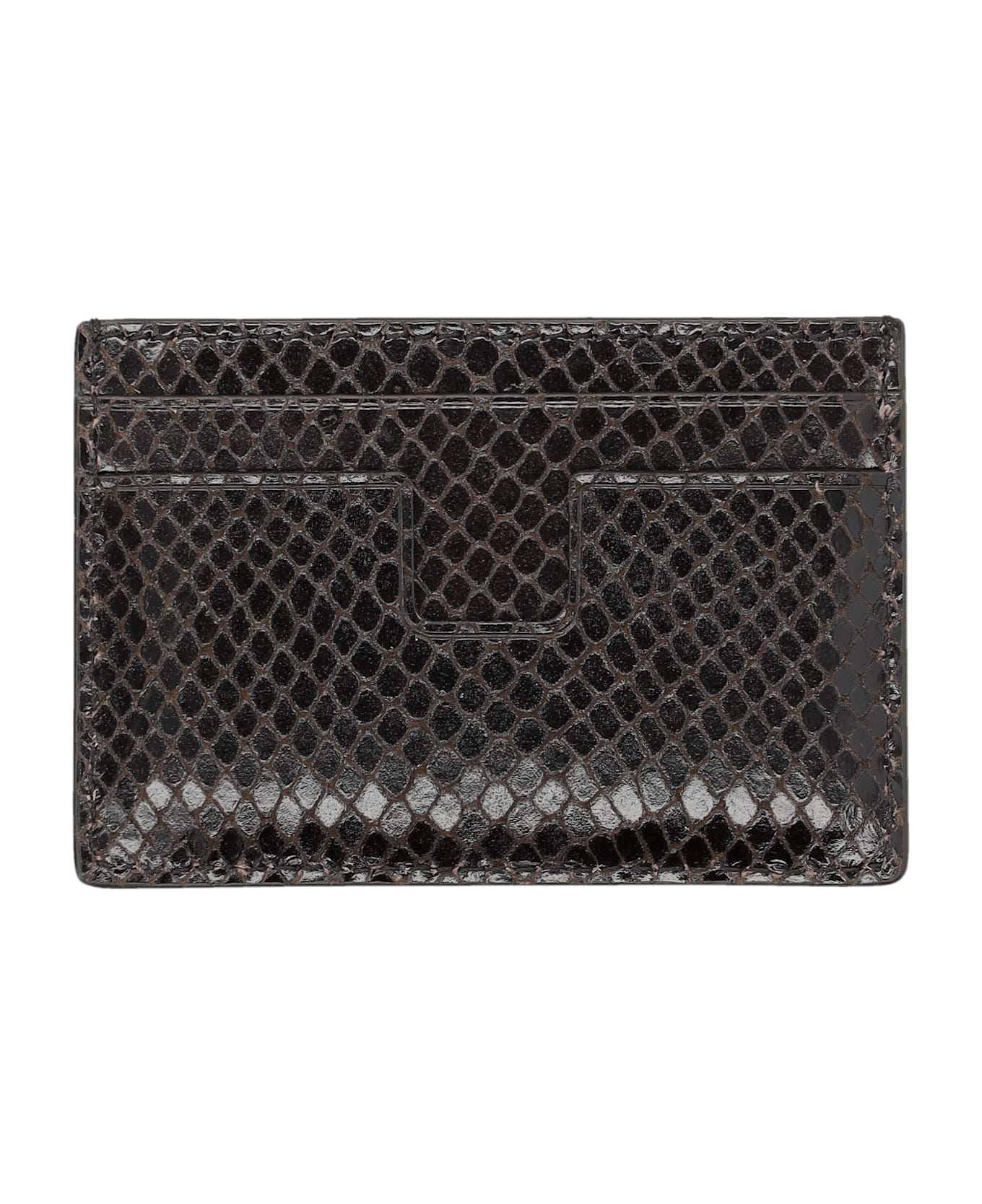 Tom Ford Card Wallet Phyton Print - EBONY