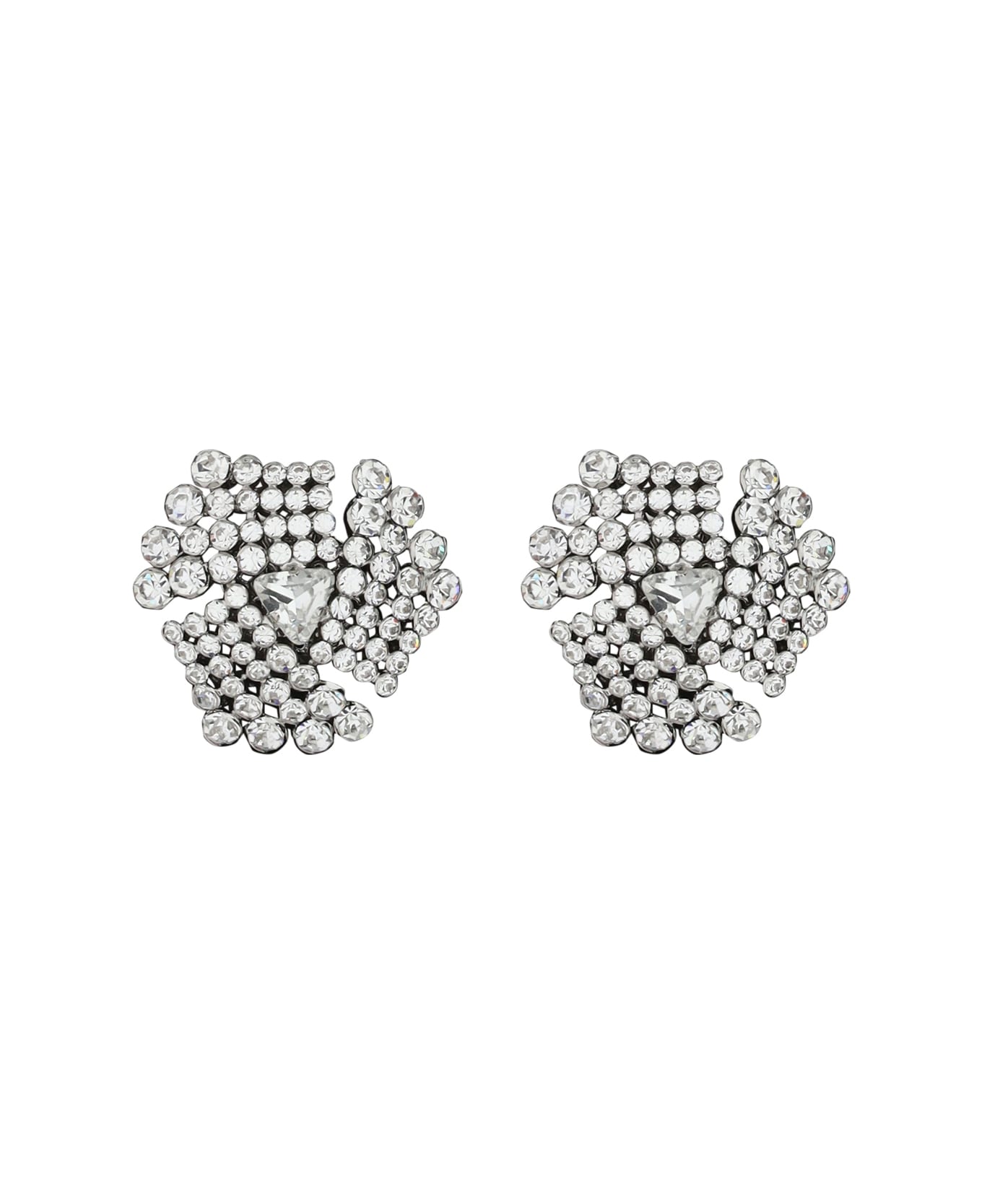Alessandra Rich Crystal Earrings - Cry-silver