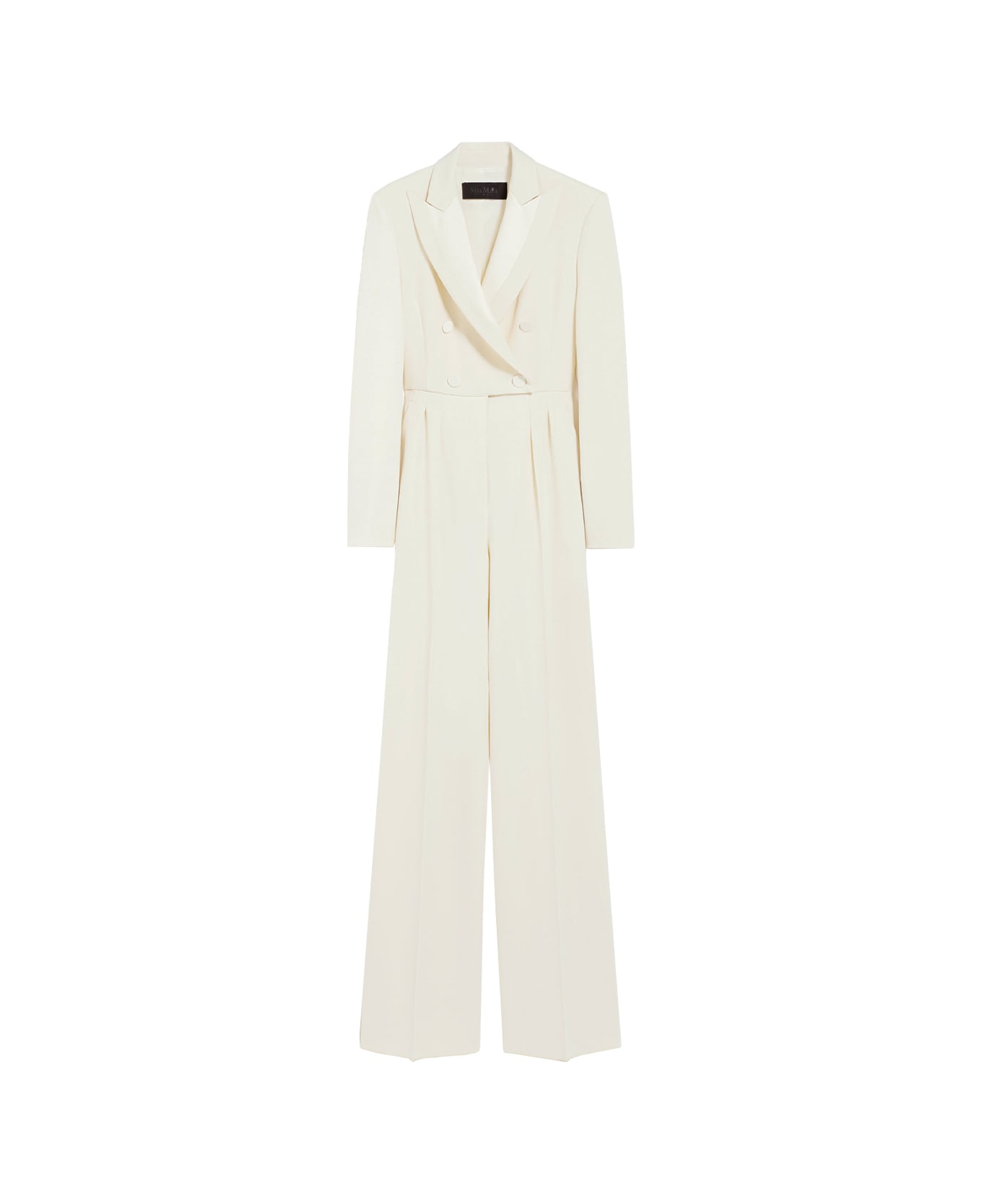 Max Mara Mincio Jumpsuit In Beige Stretch Wool - Brown