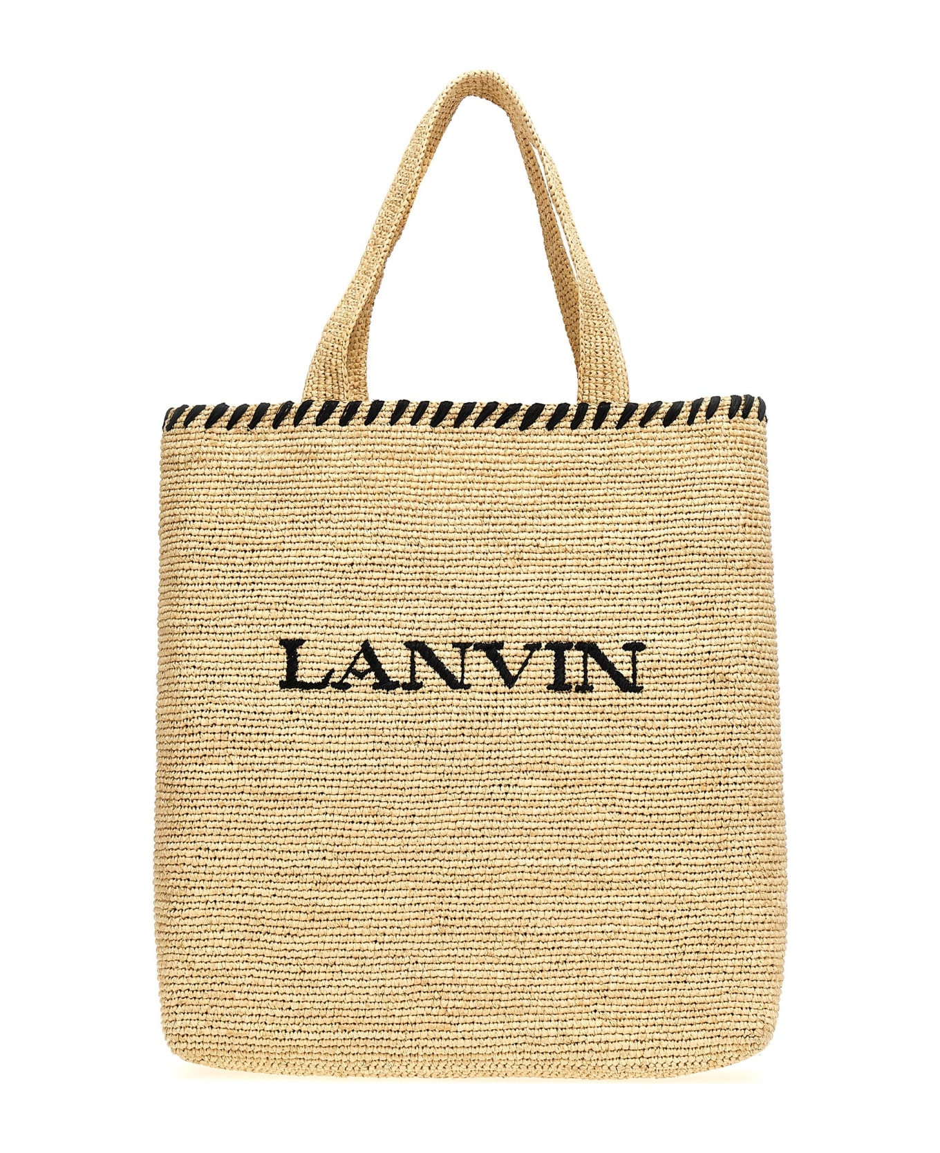 Lanvin Logo Shopping Bag - Natural/black