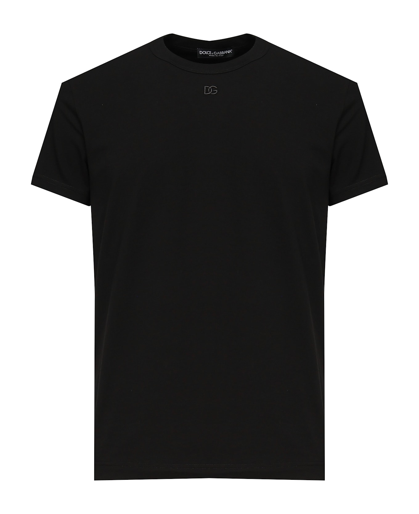 Dolce 
Gabbana T-shirt With Logo Embroidery - Black