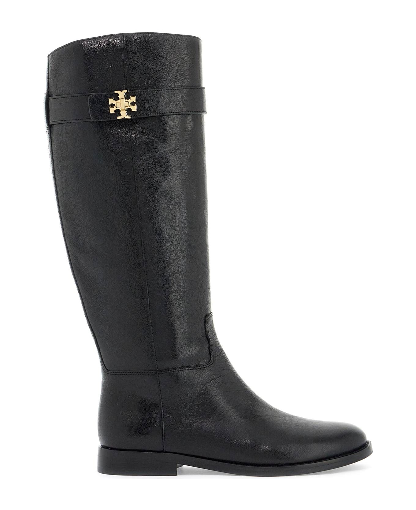Tory Burch 
lock Ridin
 Black Leather Boots - PERFECT BLACK (Black)