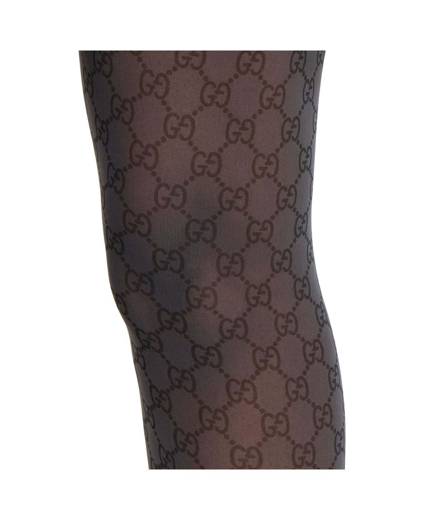 Gucci Grey Thights With All-over Gg Motif In Tech Fabric Stretch Woman - Grey