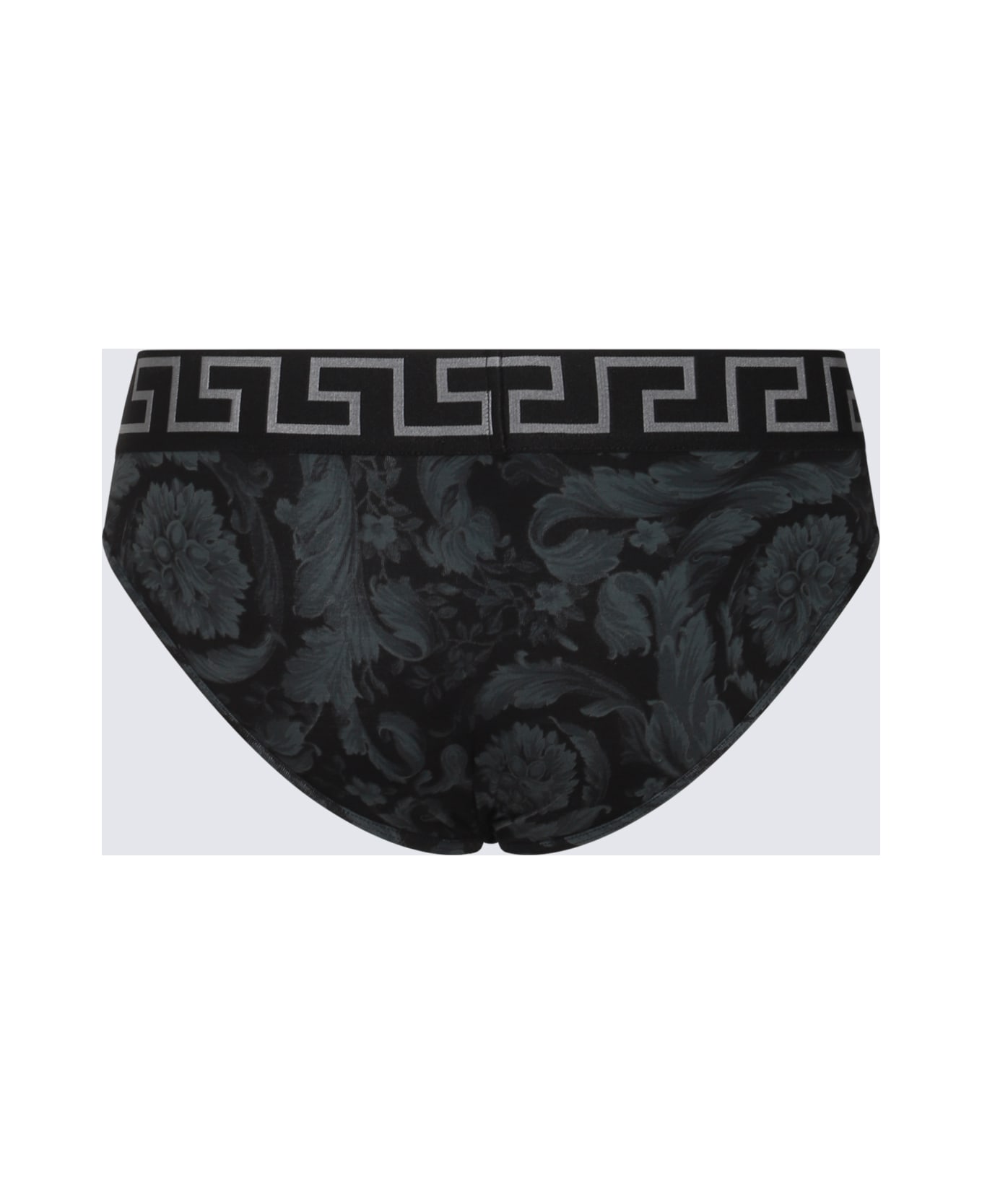 Versace Black And Grey Cotton Briefs - Black+Grey