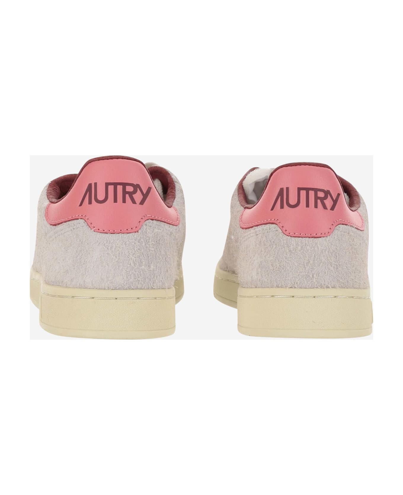 Autry Medalist Low Sneakers In Suede Hair Sand Effect - White スニーカー