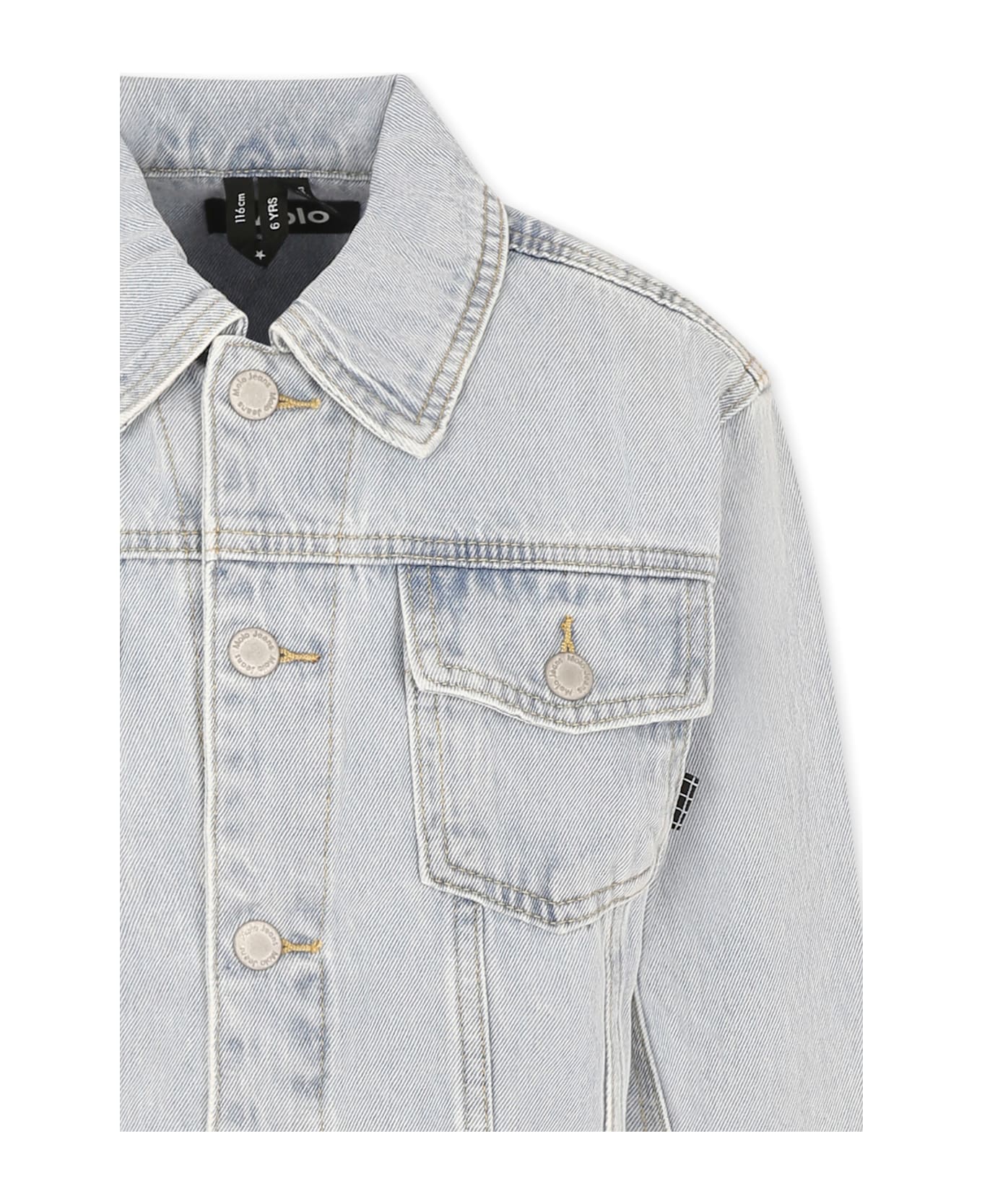Molo Denim Jacket For Kids With Banana - Denim