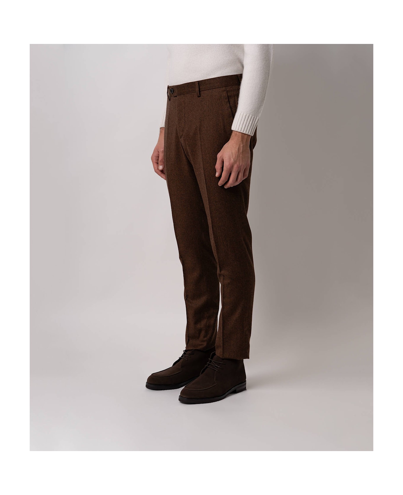 Larusmiani Velvet Trousers Howard Pants - FireBrick