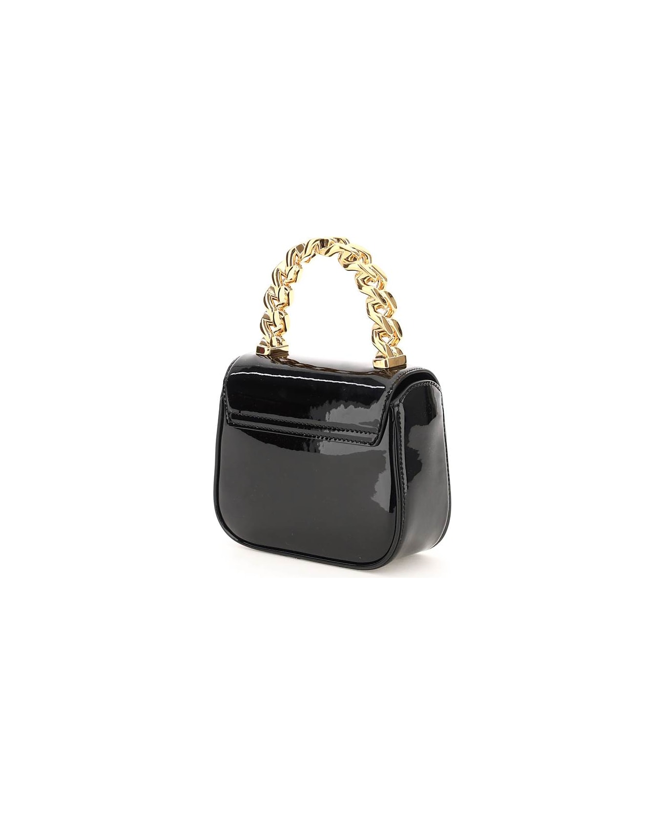 Versace 'la Medusa' Mini Bag In Patent Leather - Black+gold Versace トートバッグ