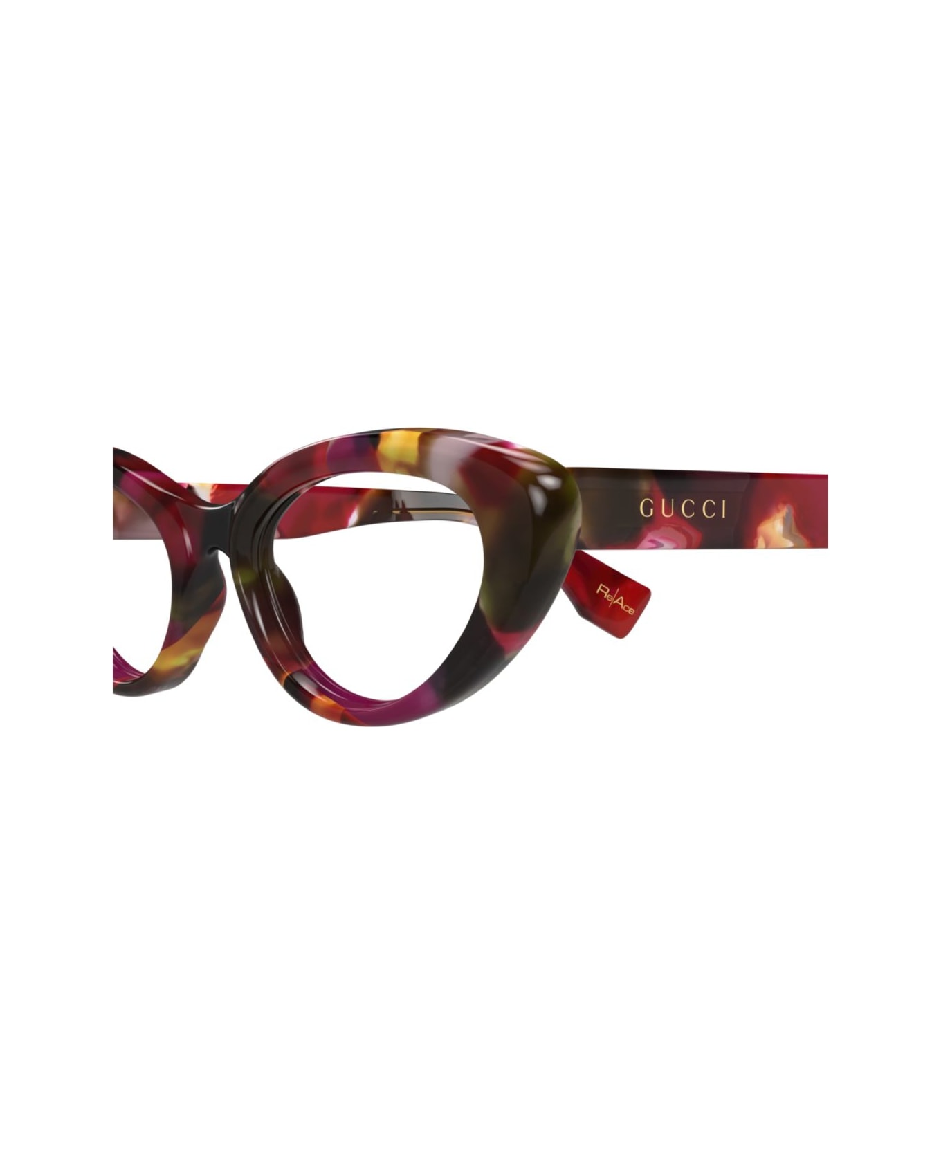 Gucci Eyewear Oval Logo Lens Frame - HAVANA-HAVANA-TRANSPARENT