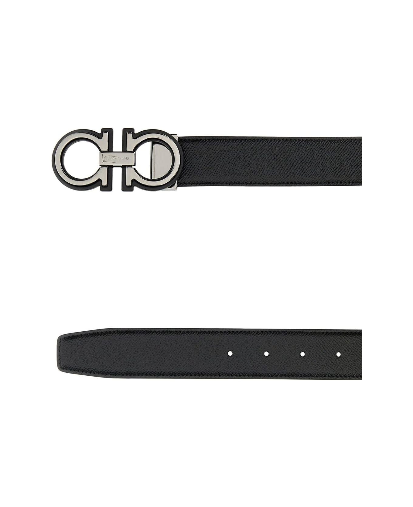 Ferragamo Gancin Reversible Buckle Belt - RED/BLACK