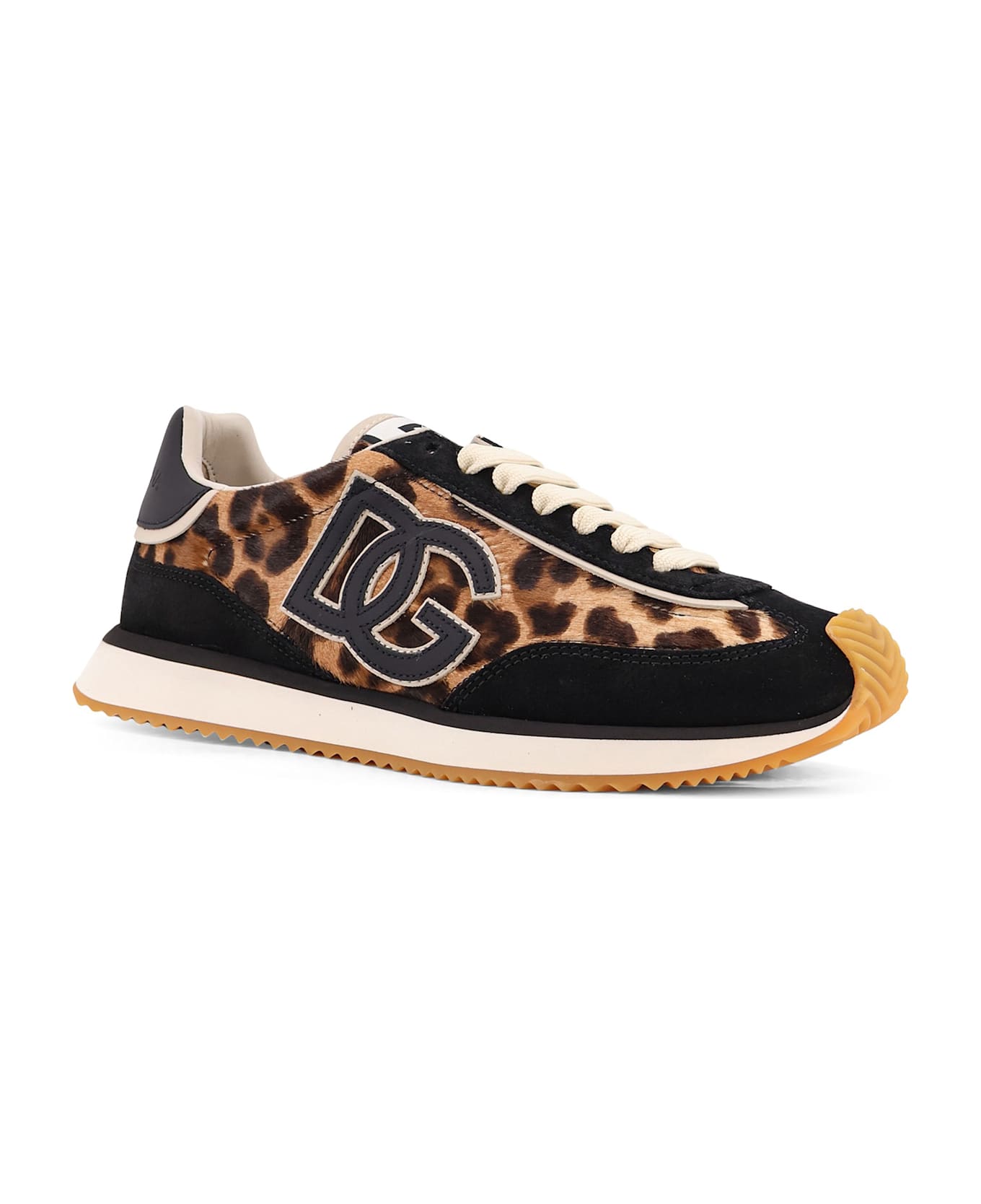Dolce & Gabbana Suede Sneakers With Animal Print - LEONERO