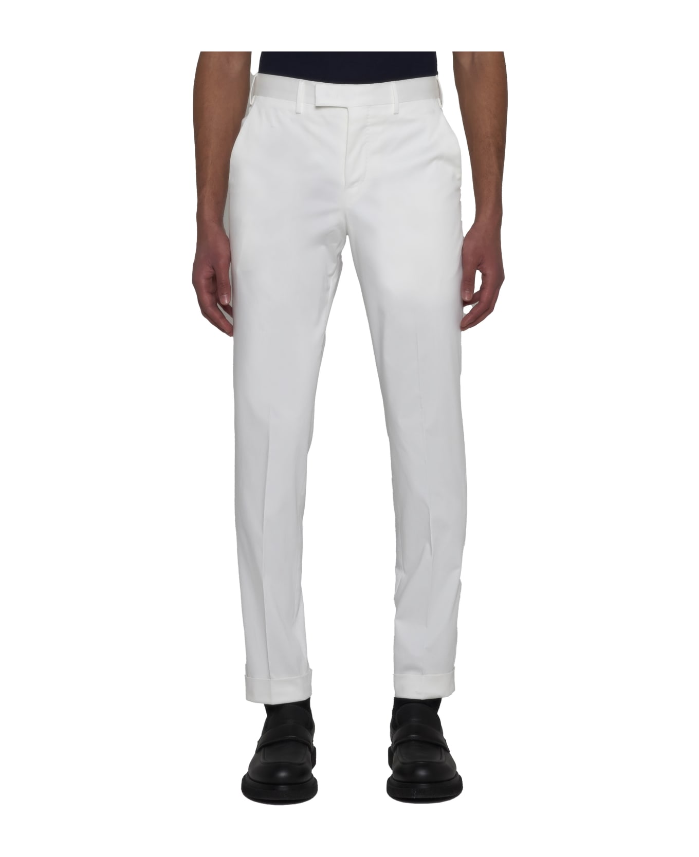 PT Torino Master Stretch Cotton Trousers - White