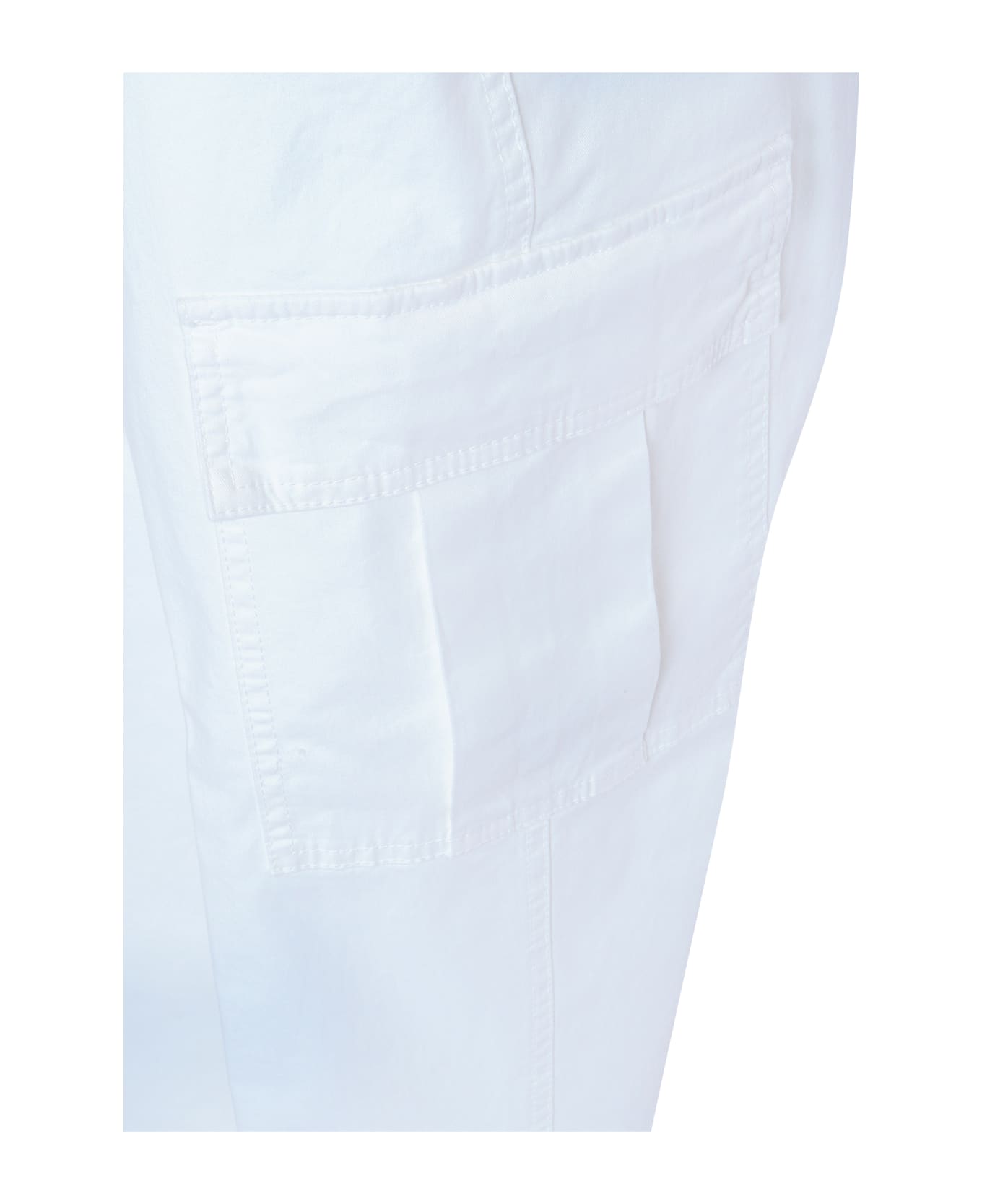 Peserico White Cargo Pants - WHITE