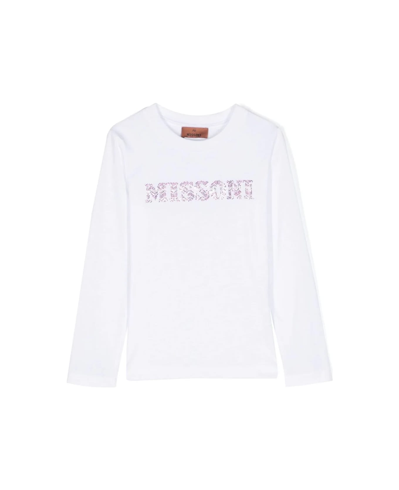 Missoni Kids T-shirt With Rhinestones - White