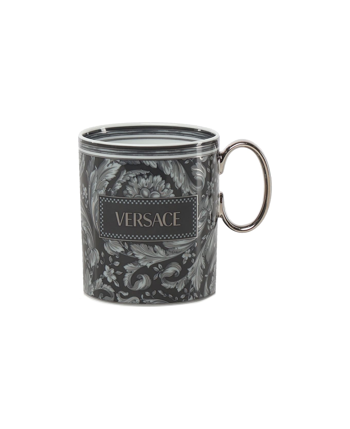 Versace Barocco Ceramic Mug - WHITE, grey