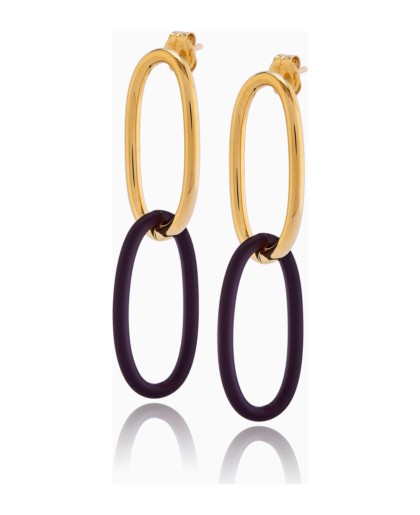 Federica Tosi Earring Bolt Gold Brown - GOLD -BROWN