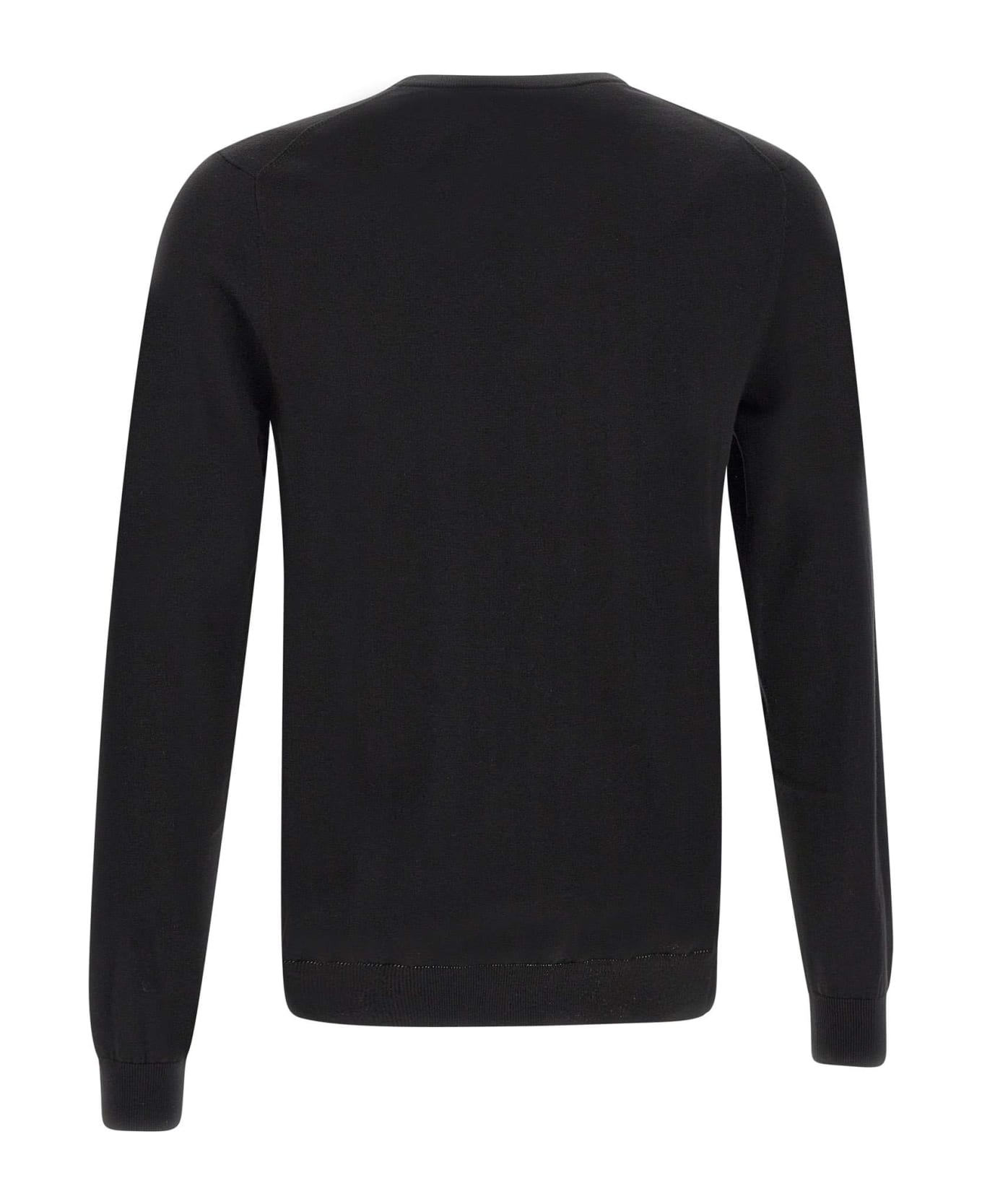 Sun 68 "solid" Cotton Sweater - BLACK