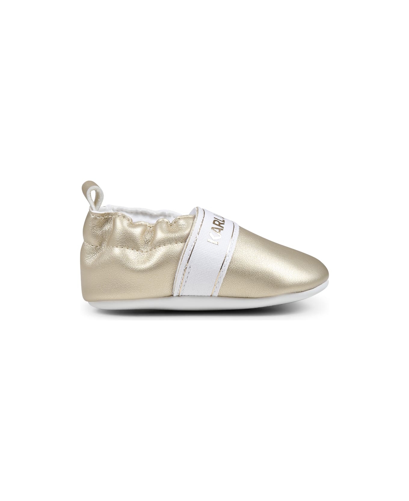 Karl Lagerfeld Kids Gold Slip On For Babykids With Logo - Gold