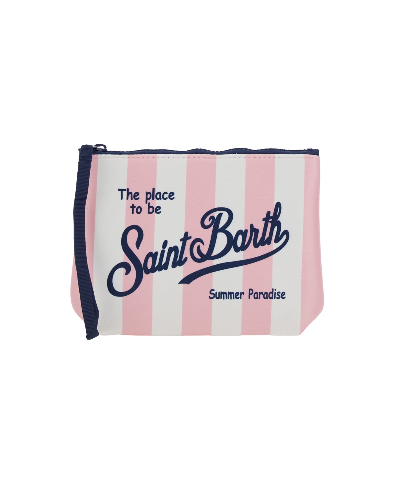 MC2 Saint Barth 
aline
 Multicolor Clutch With Logo Lettering On The Front And All-over Striped Motif In Tech Fabric Girl - Multicolor