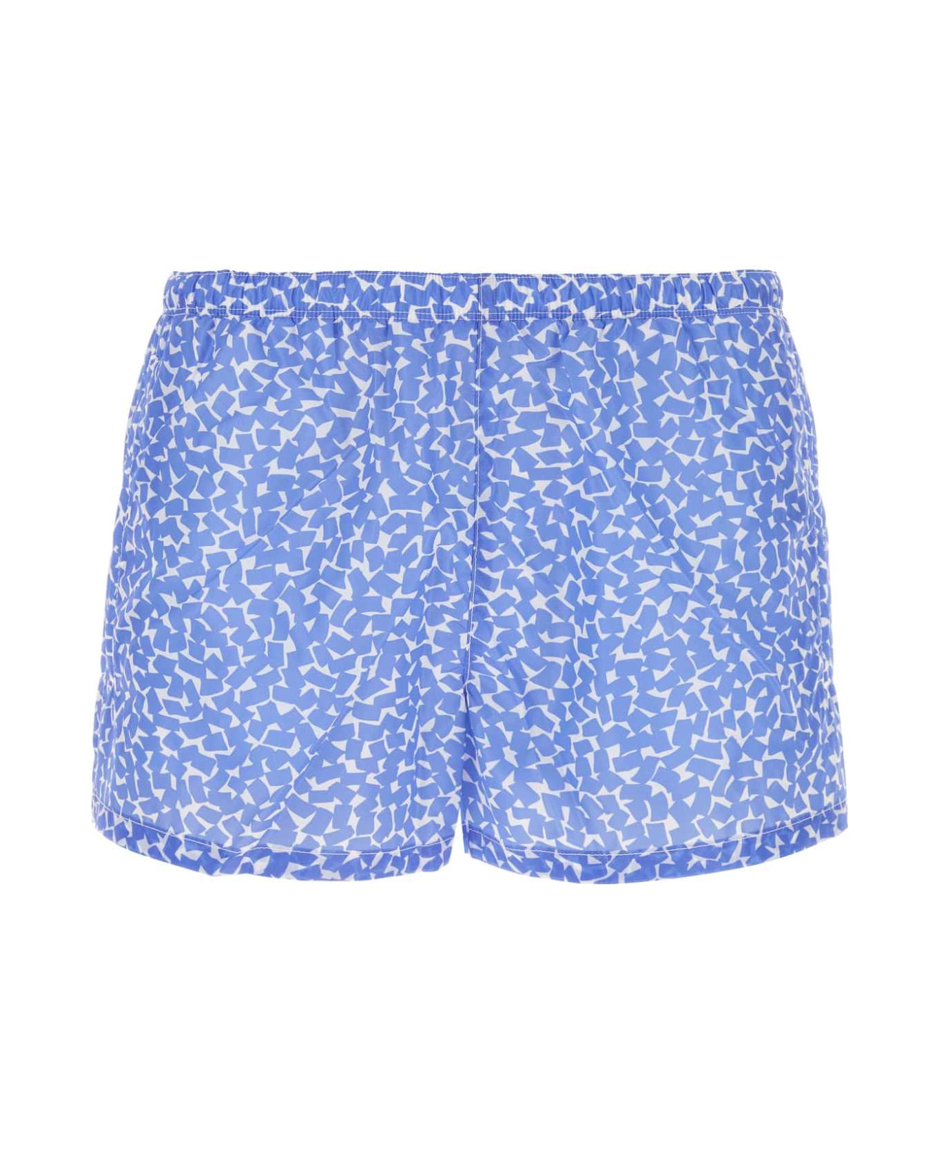 Prada Printed Nylon Swimming Shorts - CELESTE 水着