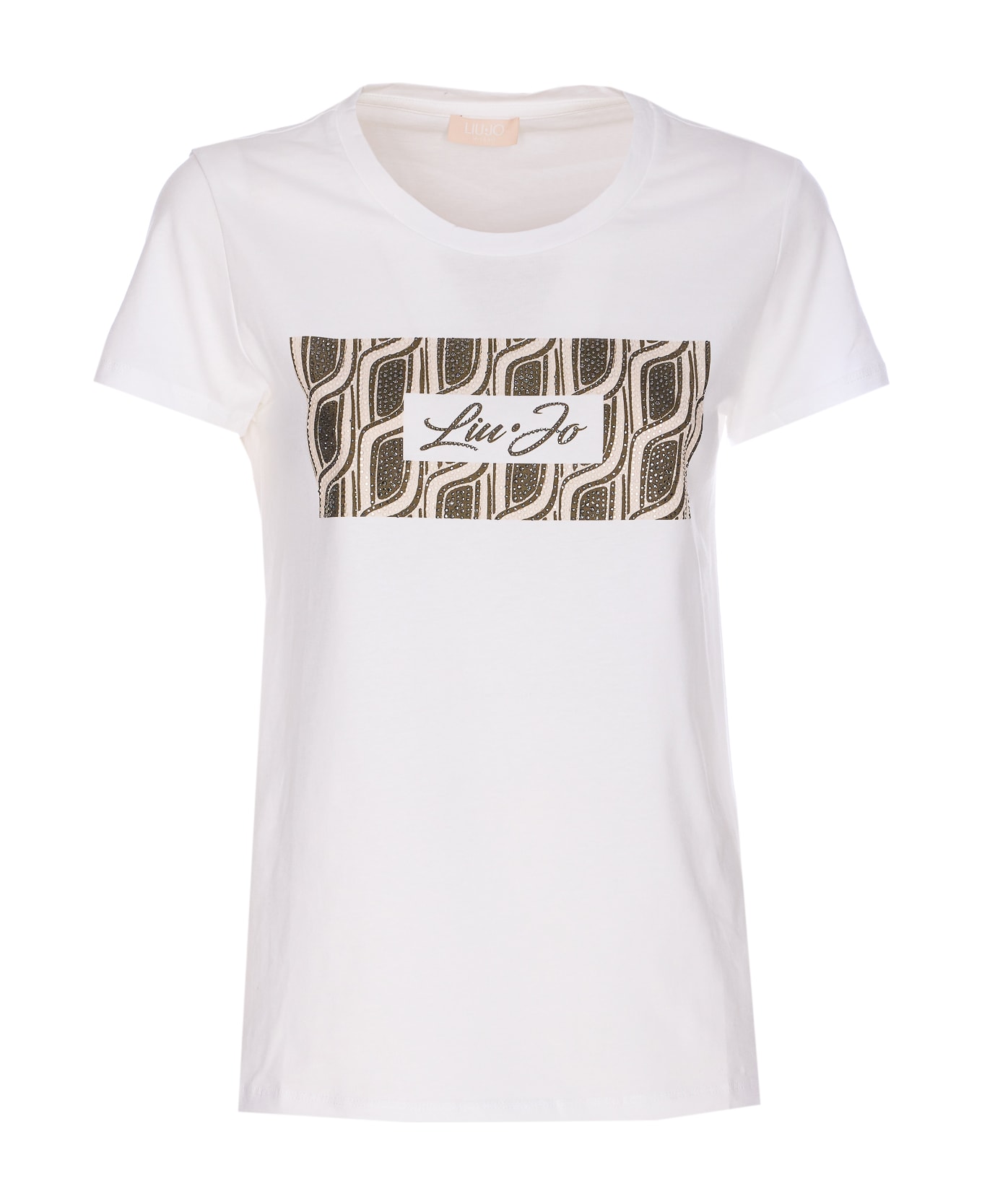 Liu-Jo Strass Logo T-shirt - White