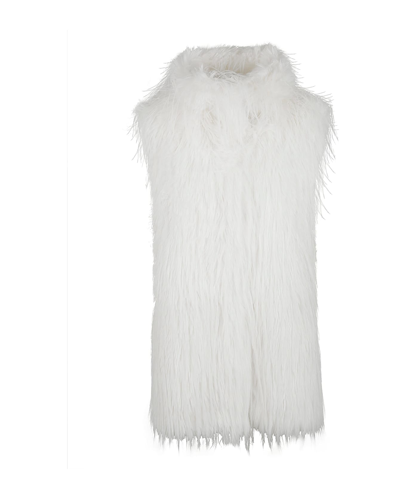 Pinko Neva Gilet Simil Volpe - Bianco Seta ベスト