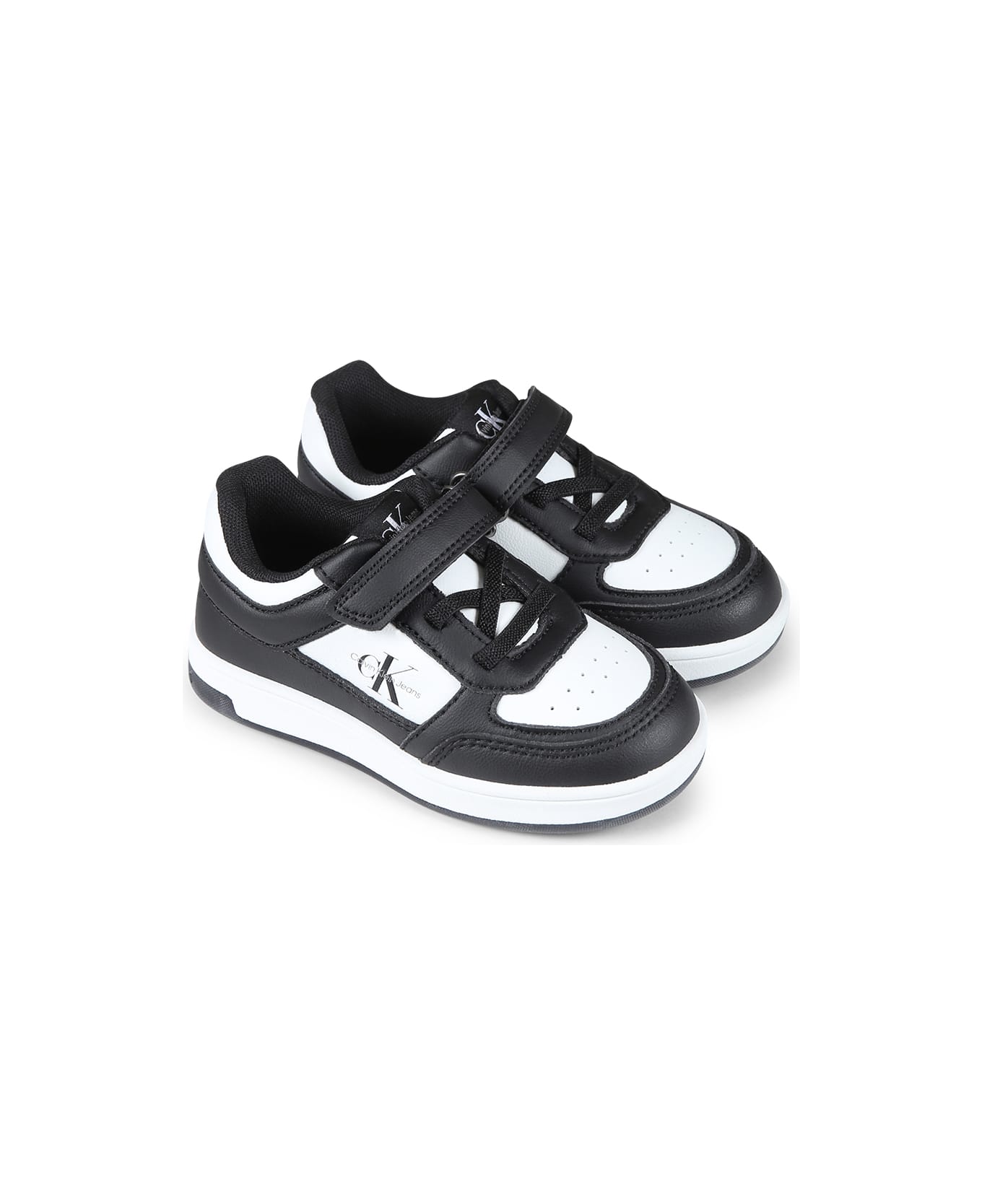 Calvin Klein Black Sneakers For Kids With Logo - Black