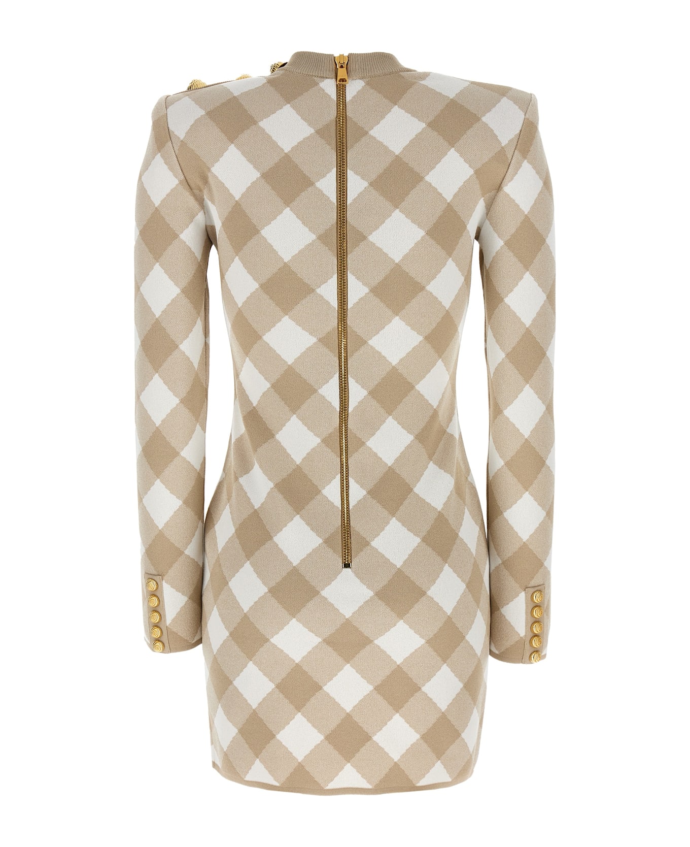 Balmain Vichy Dress - Beige