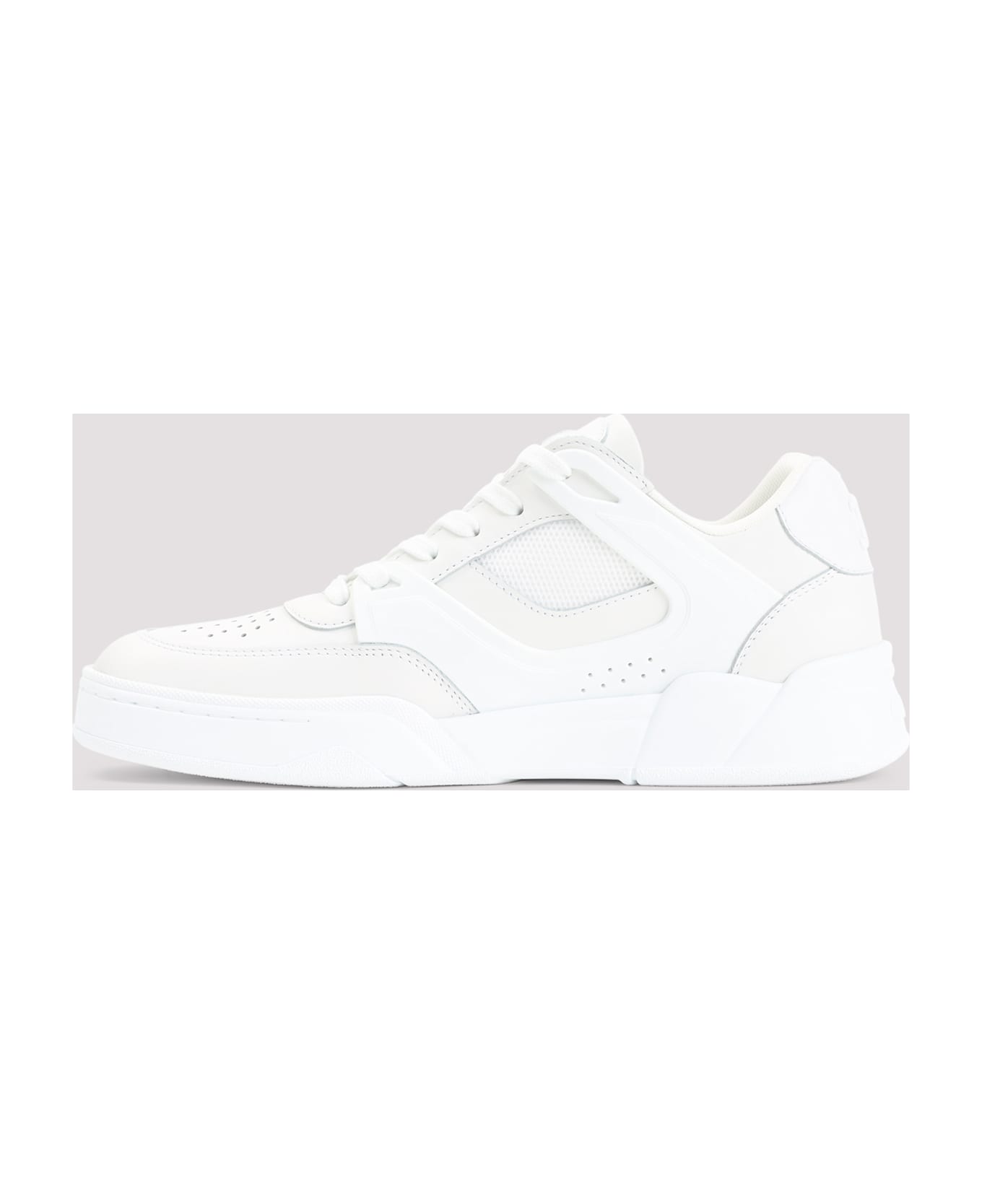 Celine Ct-09 Leather, Rubber And Mesh Sneakers - Op Optic White