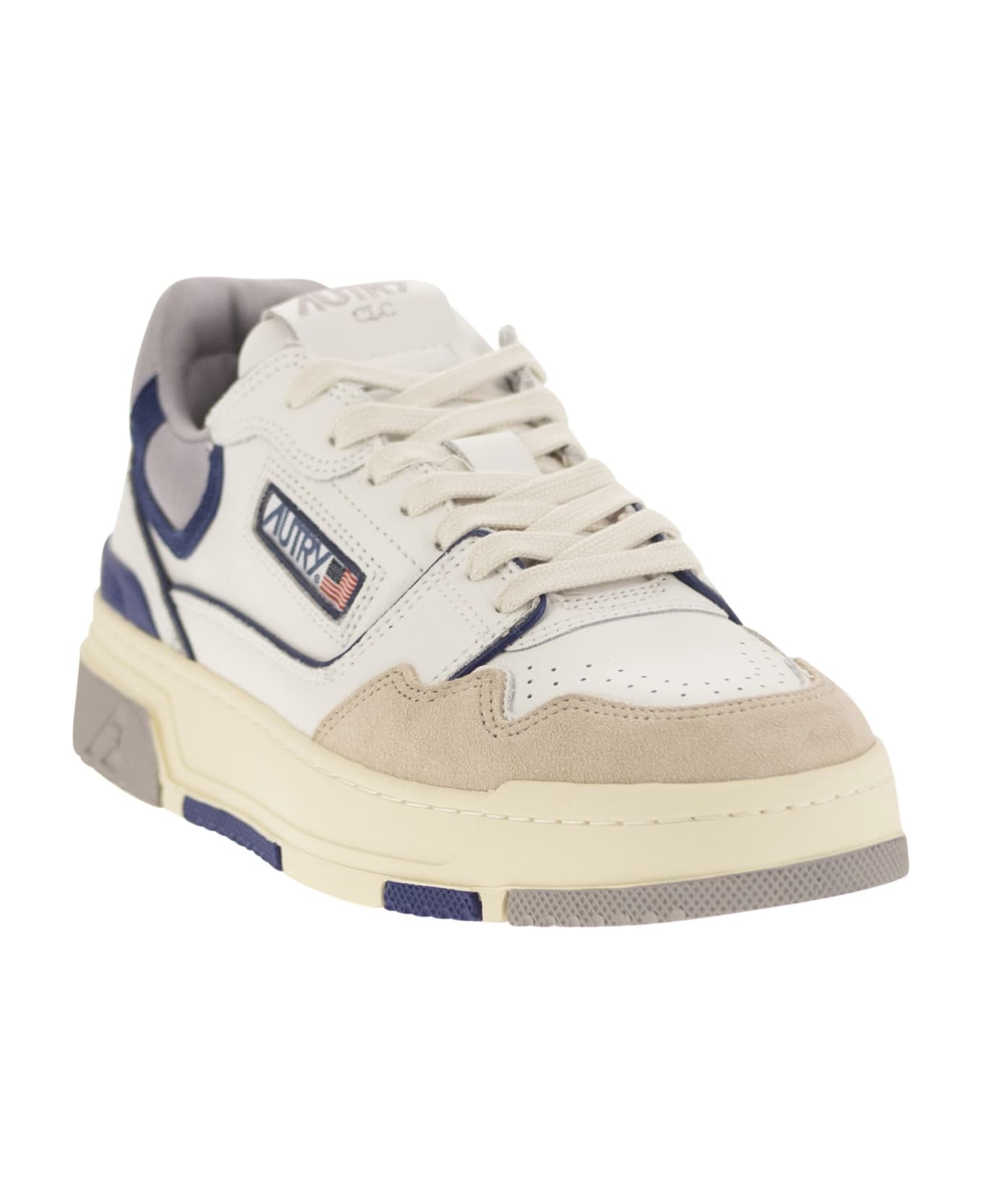 Autry Clc - Leather Sneakers - White/blue