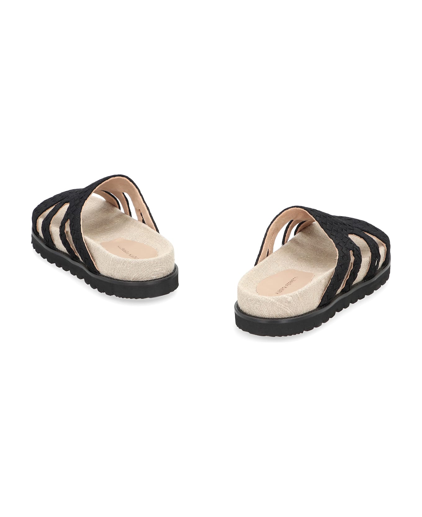 Alberta Ferretti Intrecciato Slides - black