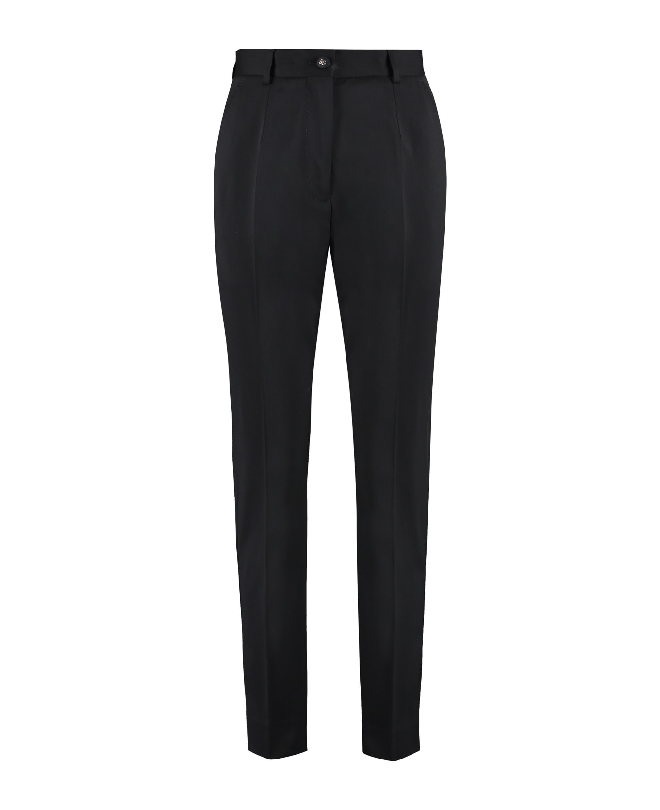 Dolce & Gabbana Virgin Wool Tailored Trousers - Nero
