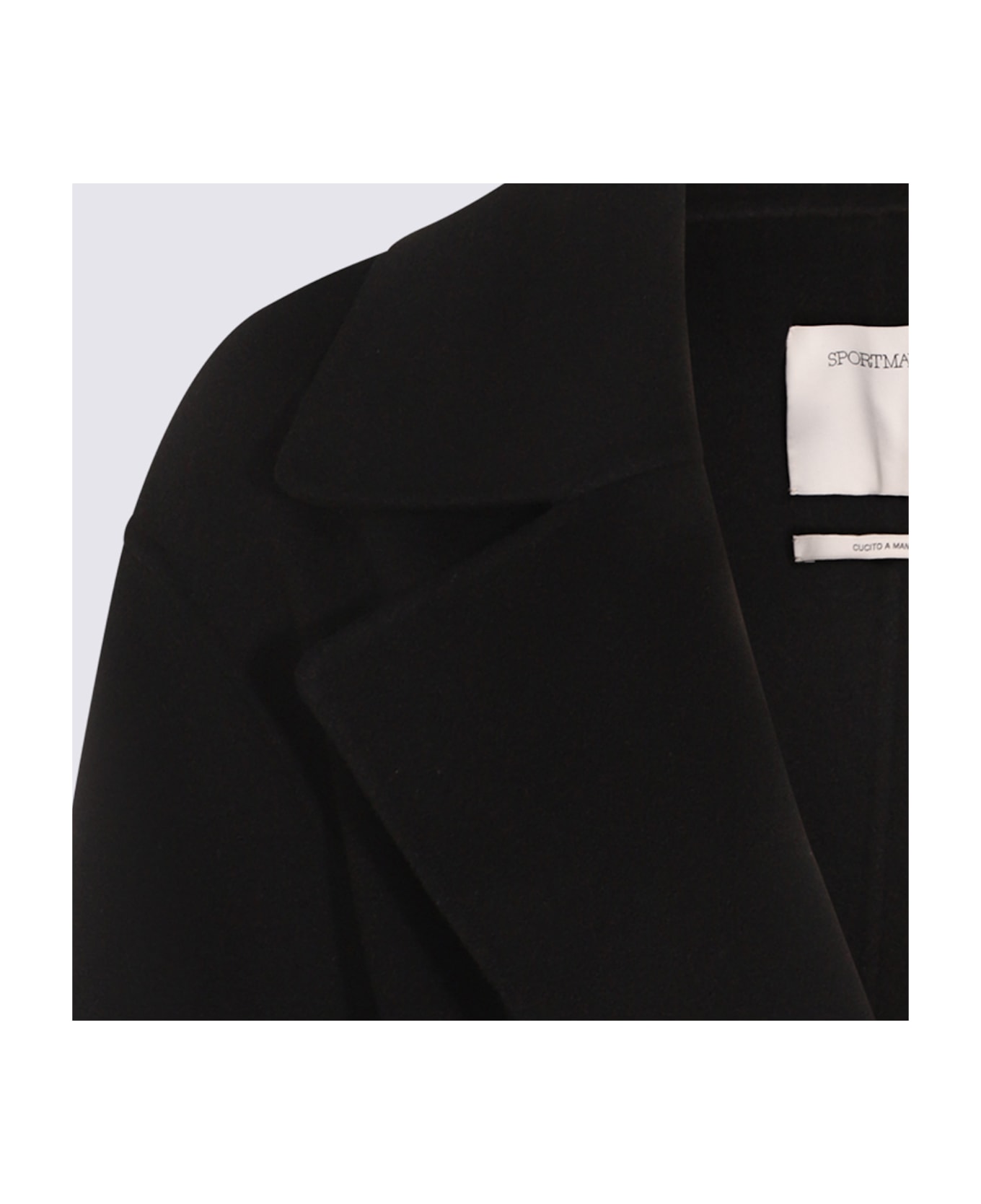 SportMax Black Wool Abate Coat - Black