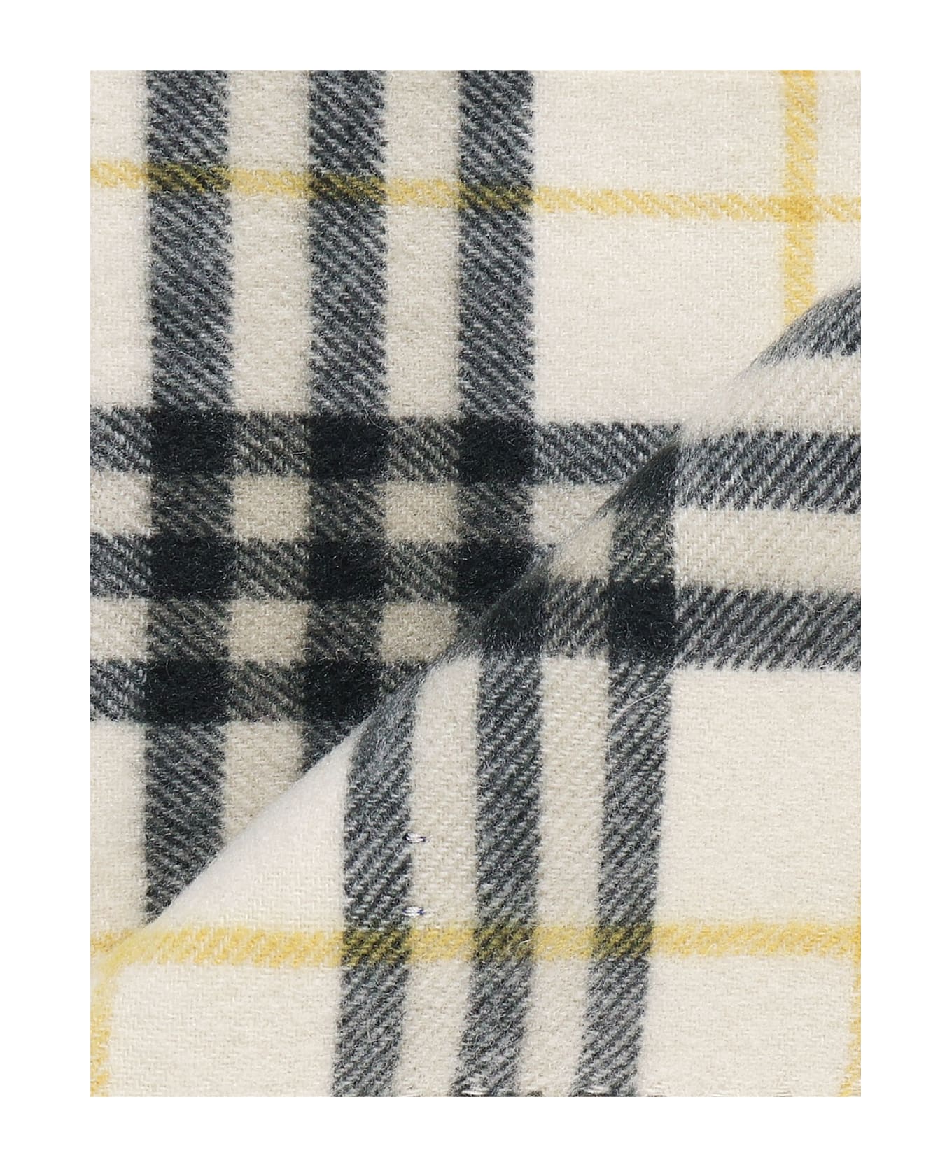 Burberry Checked Fringed Scarf - CANDLE