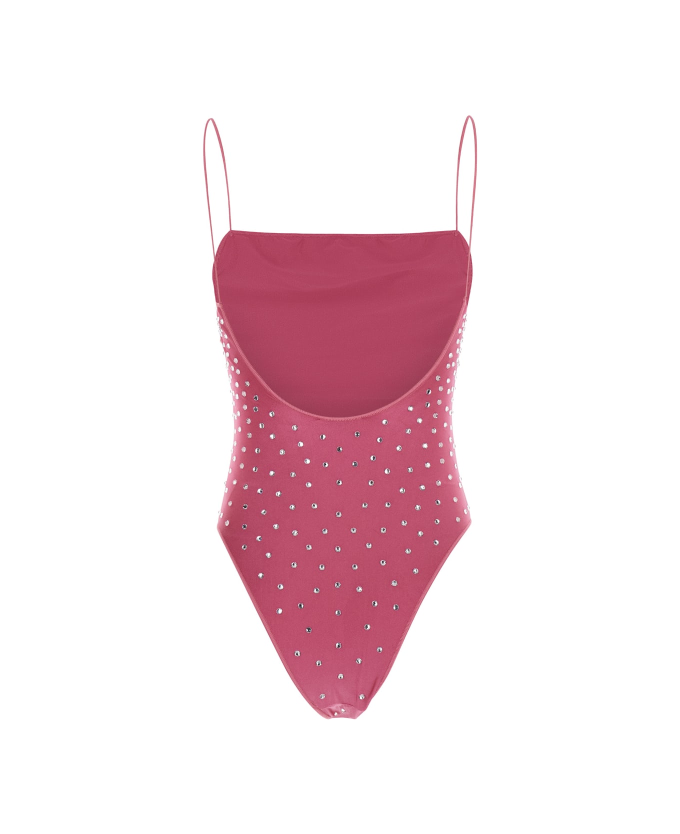 Oseree 'gem Maillot' Pink One-piece Swimsuit With Rhinestone In Stretch Polyamide Woman - Pink