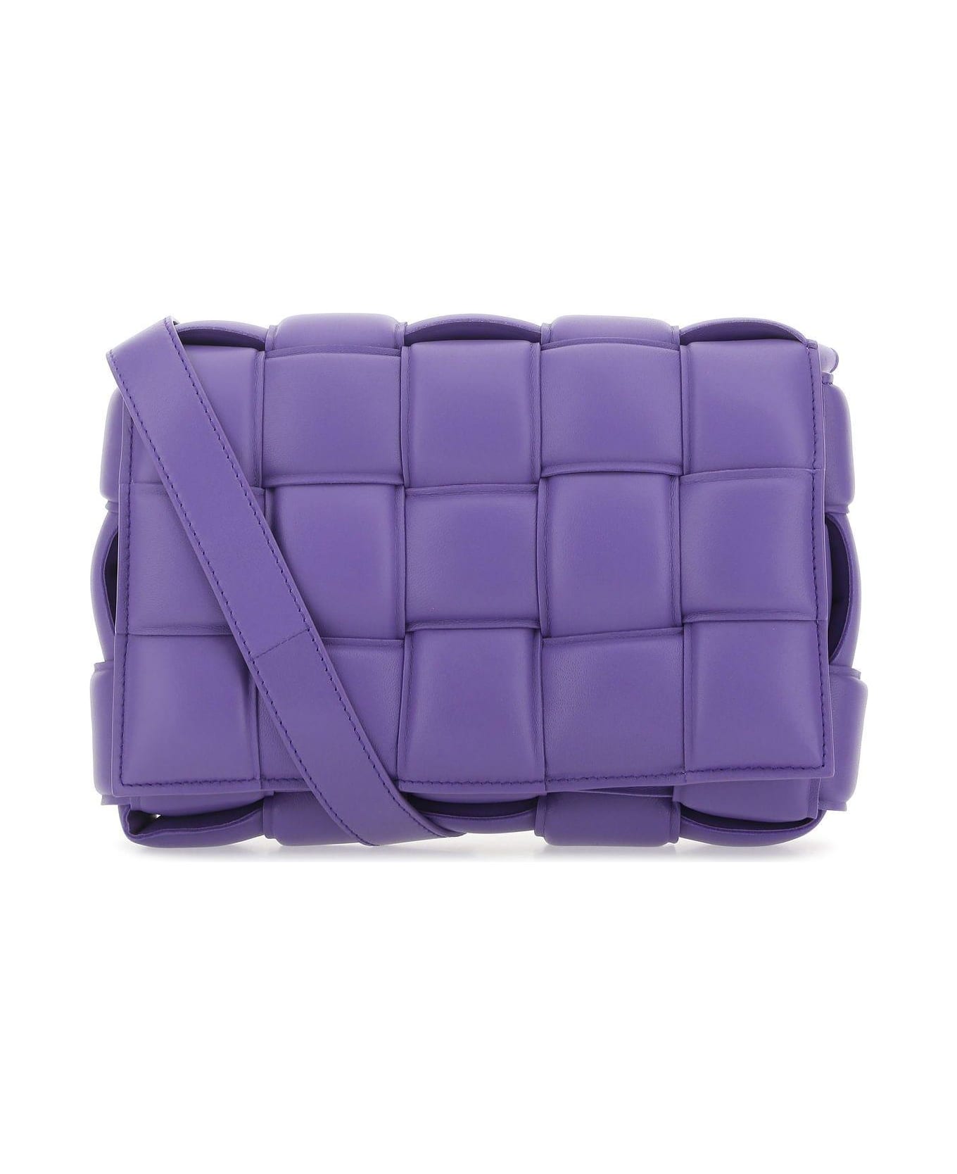 Bottega Veneta Purple Nappa Leather Small Padded Cassette Crossbody Bag - PURPLE-GOLD