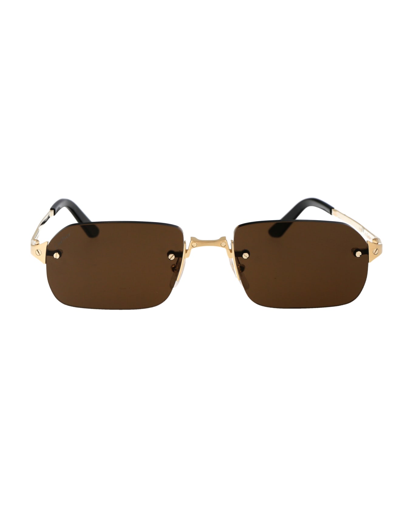 Cartier Eyewear Ct0460s Sunglasses - 002 GOLD GOLD BROWN サングラス