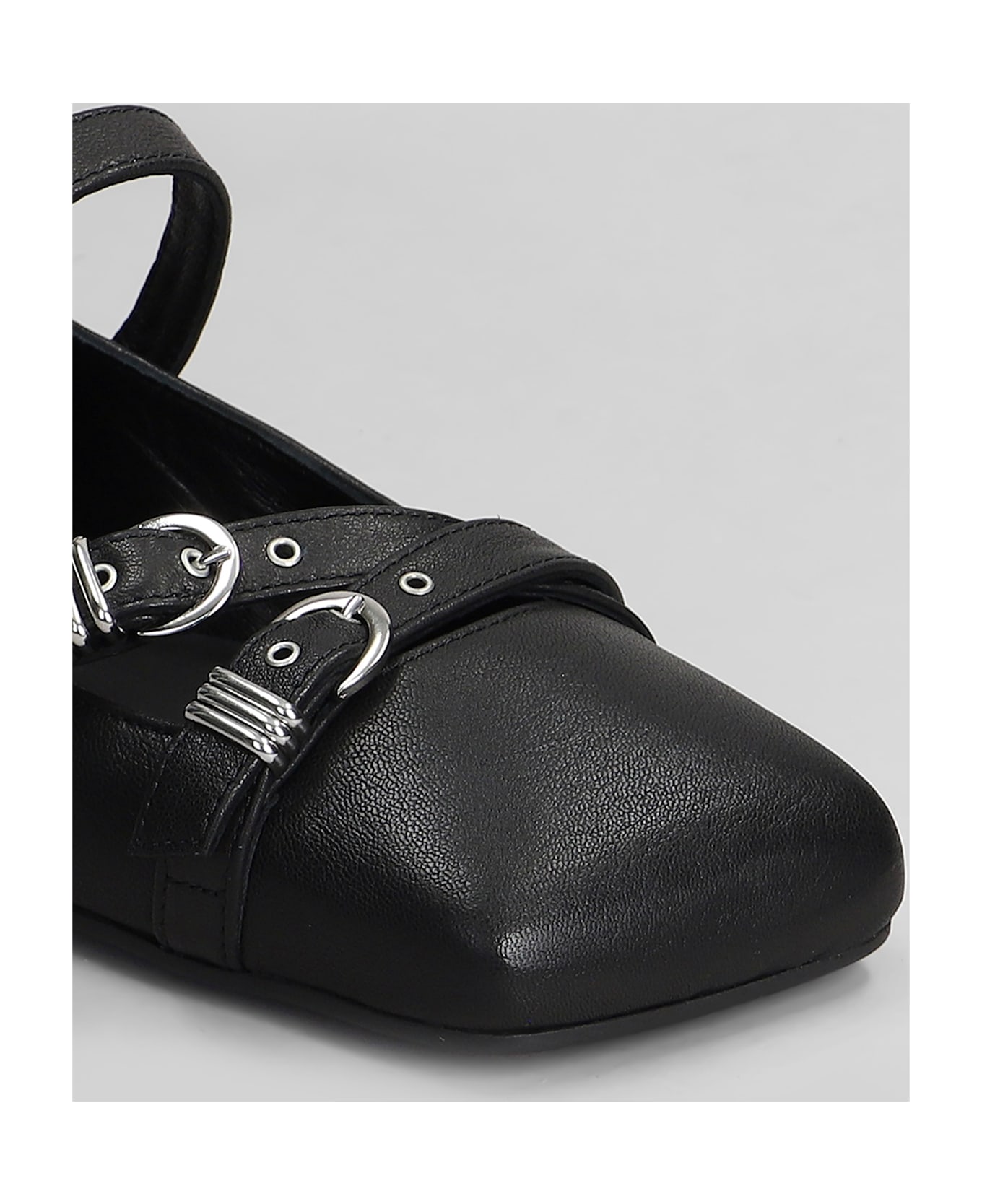 Vic Matié Logic 101 Ballet Flats In Black Leather - black