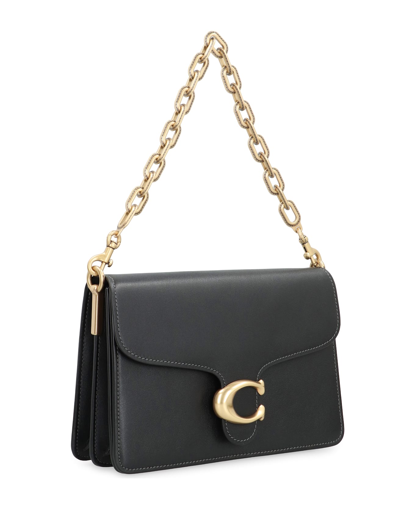 Coach Shoulder Bag With Tabby Chain - black