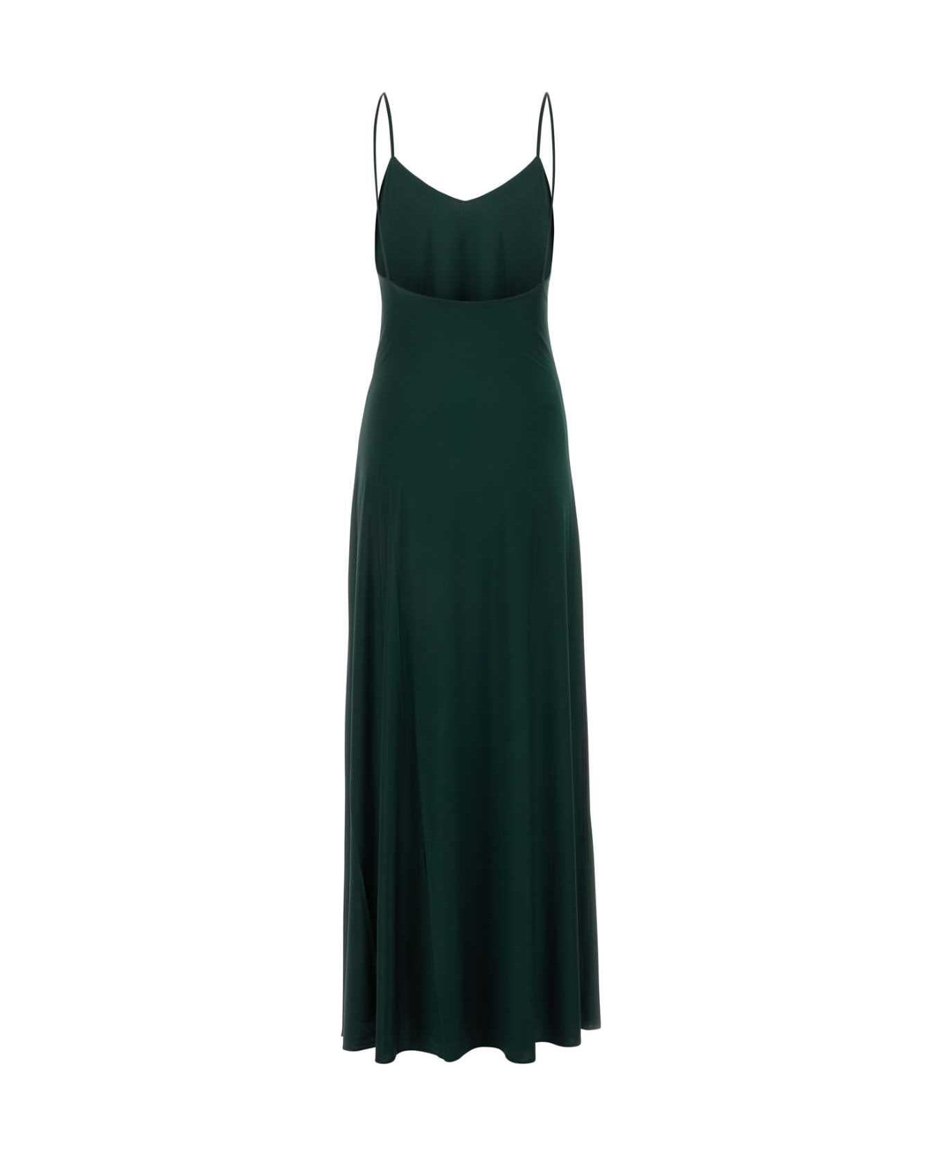Saint Laurent Bottle Green Jersey Long Dress - FORET
