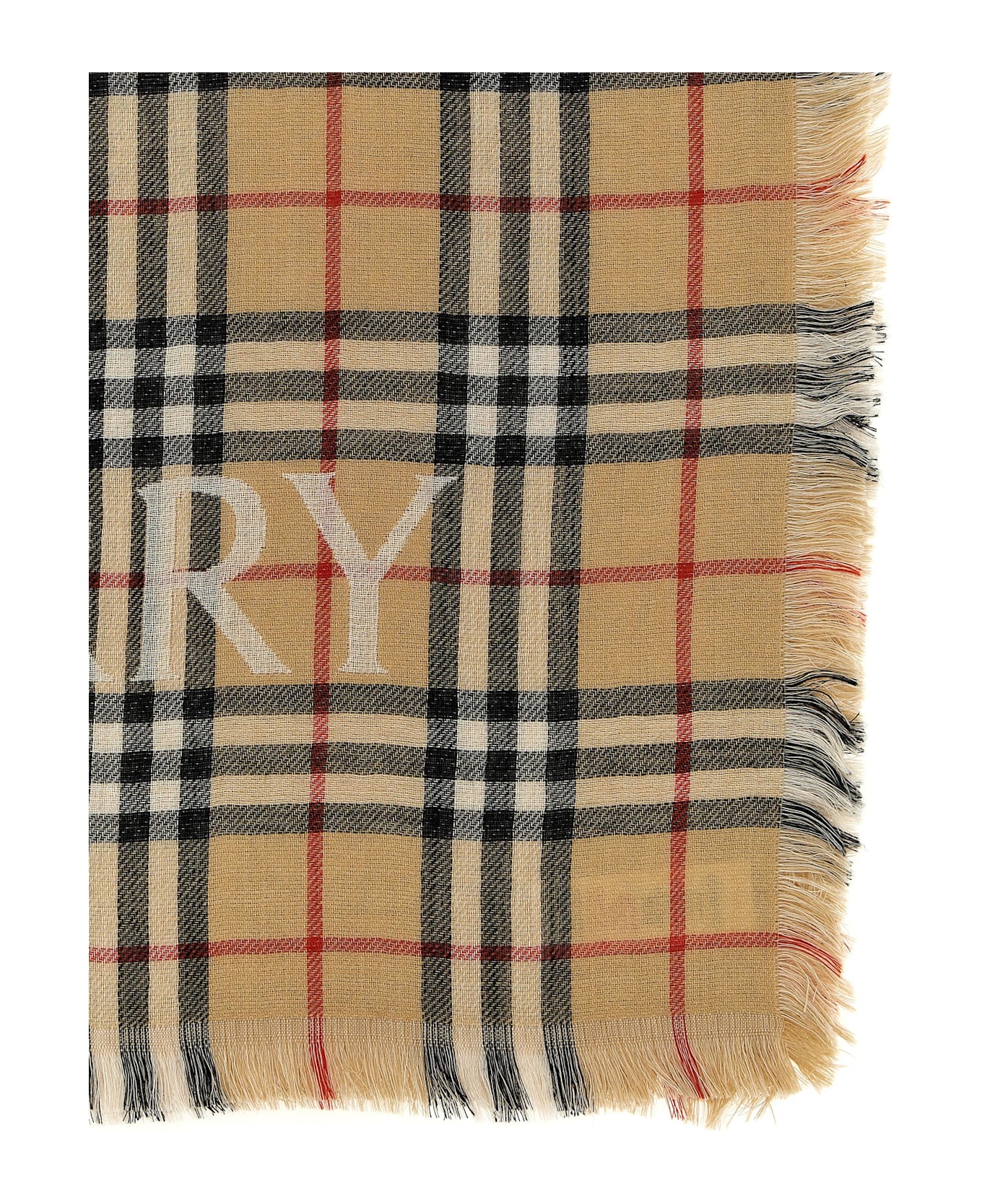Burberry Check Wool Scarf - Multicolor
