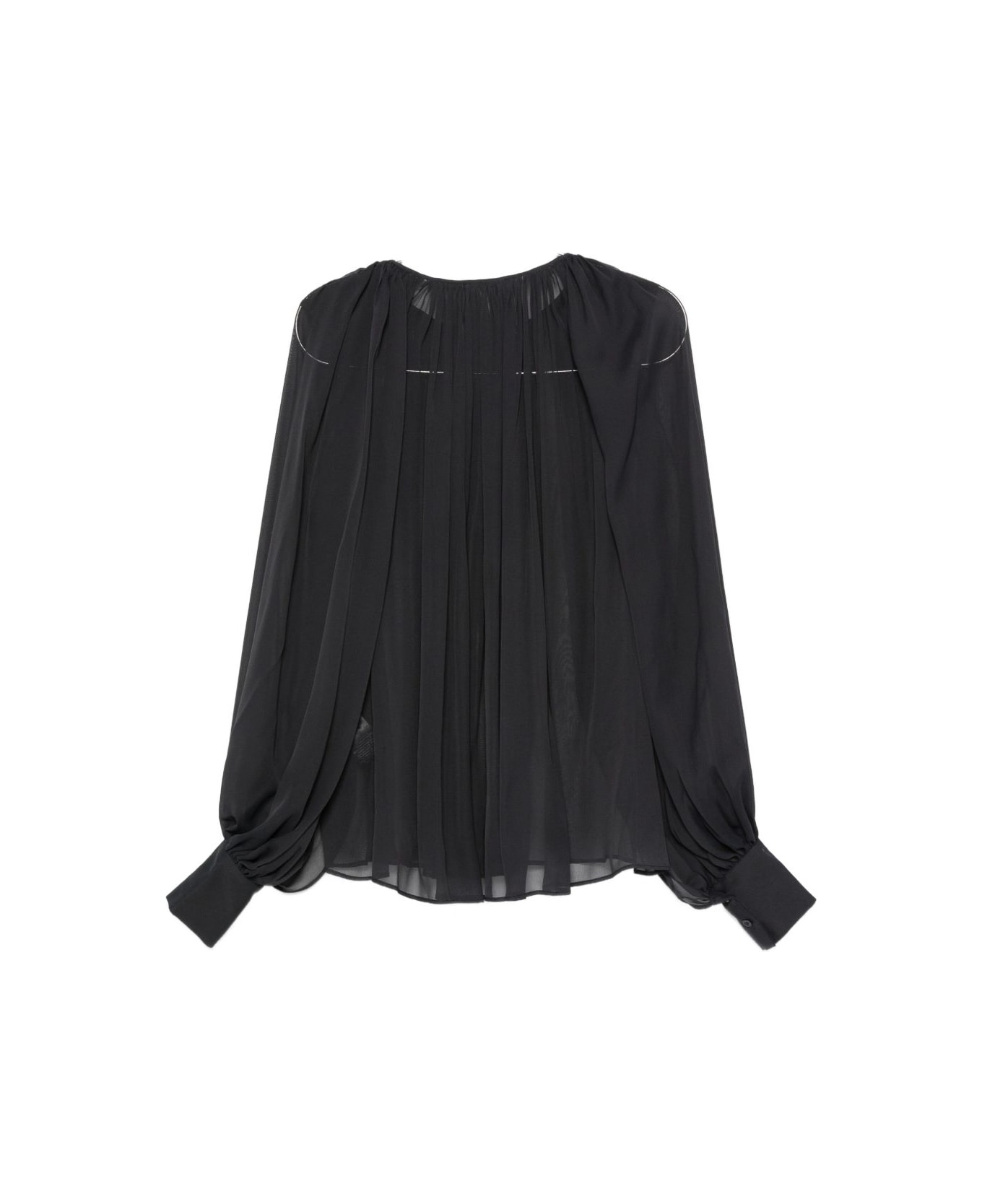 SEMICOUTURE Silk Blend Blouse - Grey