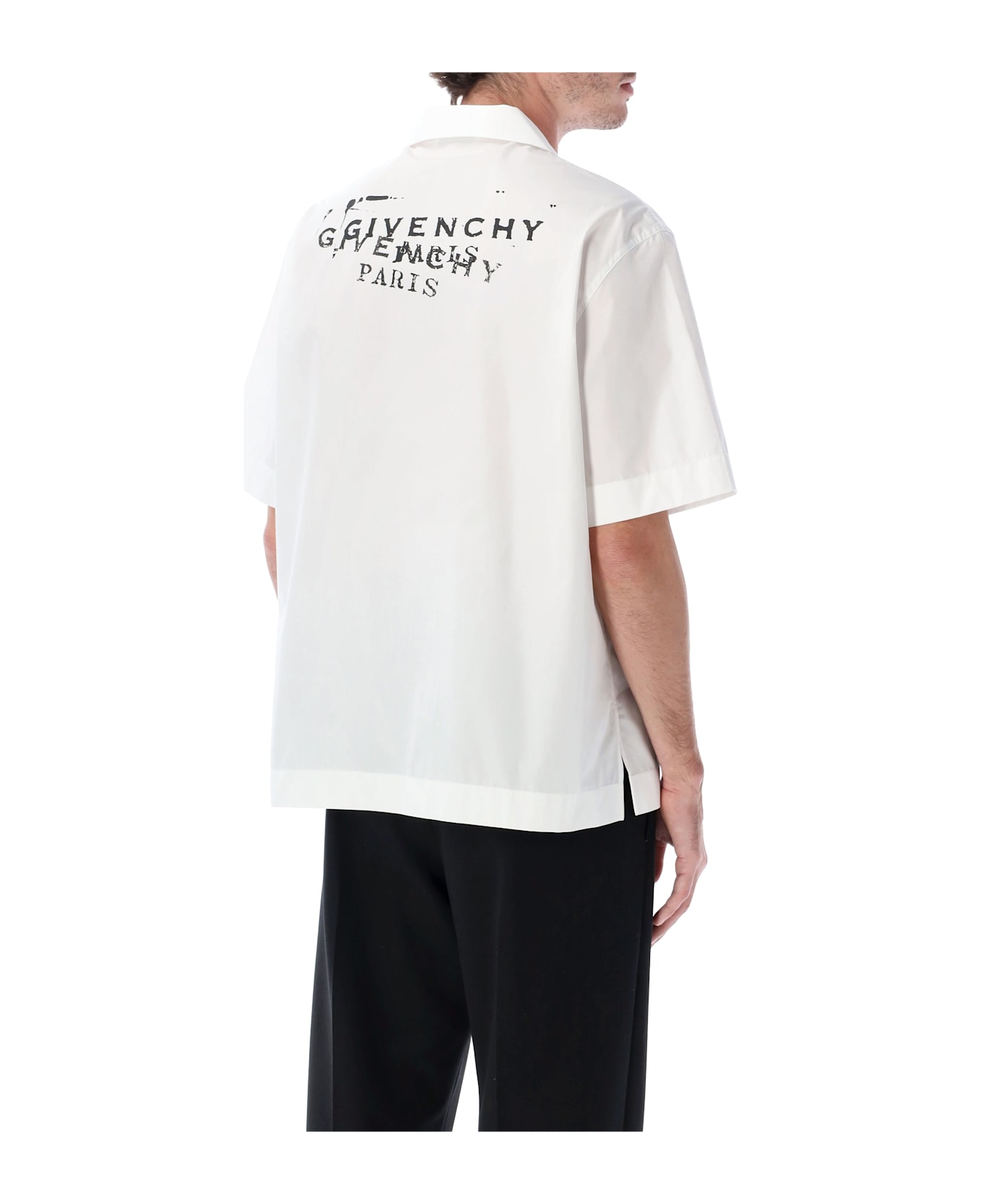 Givenchy Poplin Shirt With Stamp Print - WHITE