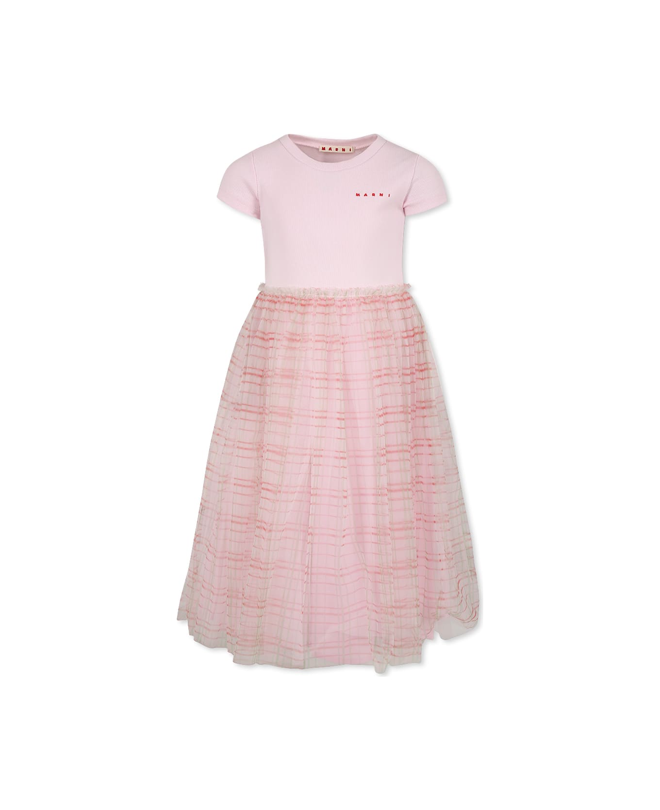 Marni Pink Dress For Girl With Logo - Pink