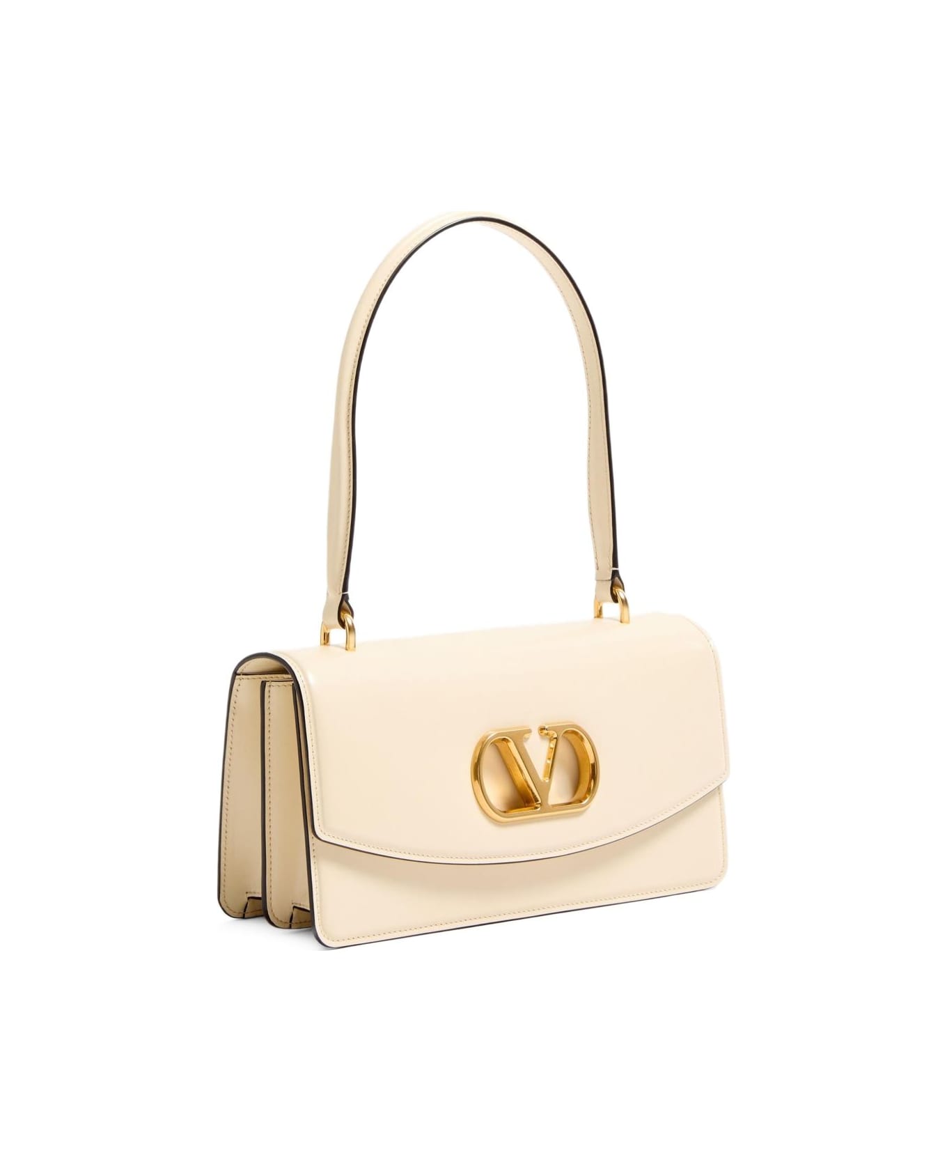 Valentino Garavani Vain Leather Top Handle Bag - White